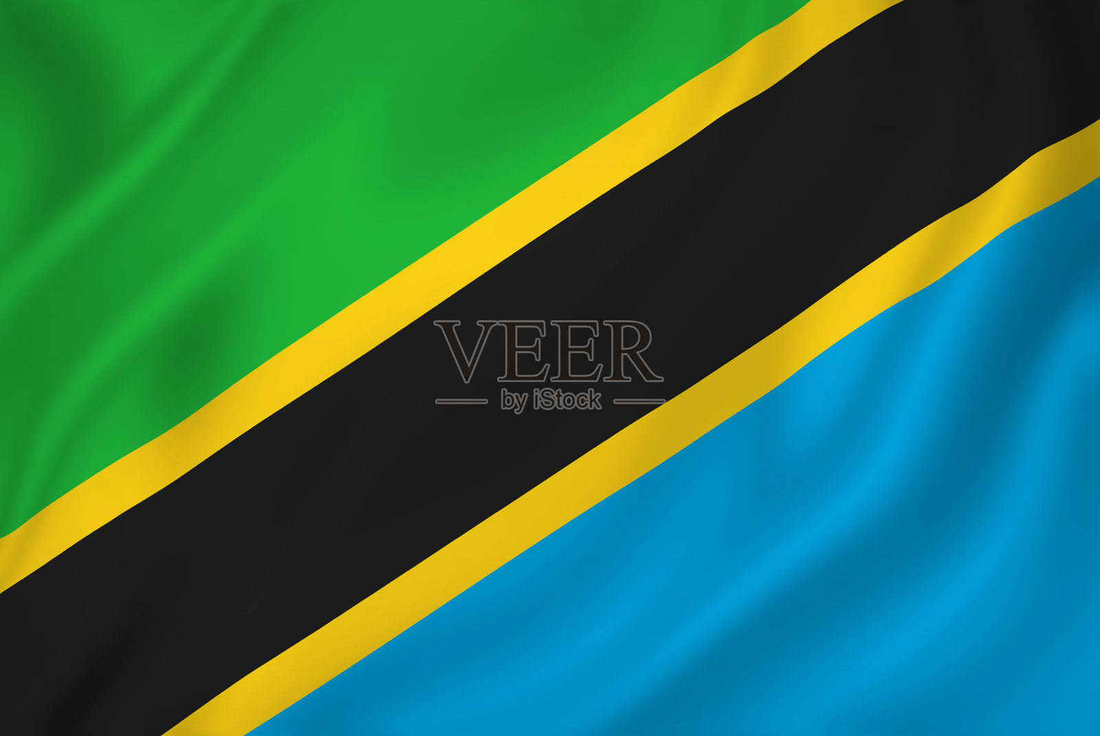 坦桑尼亚的旗帜照片摄影图片