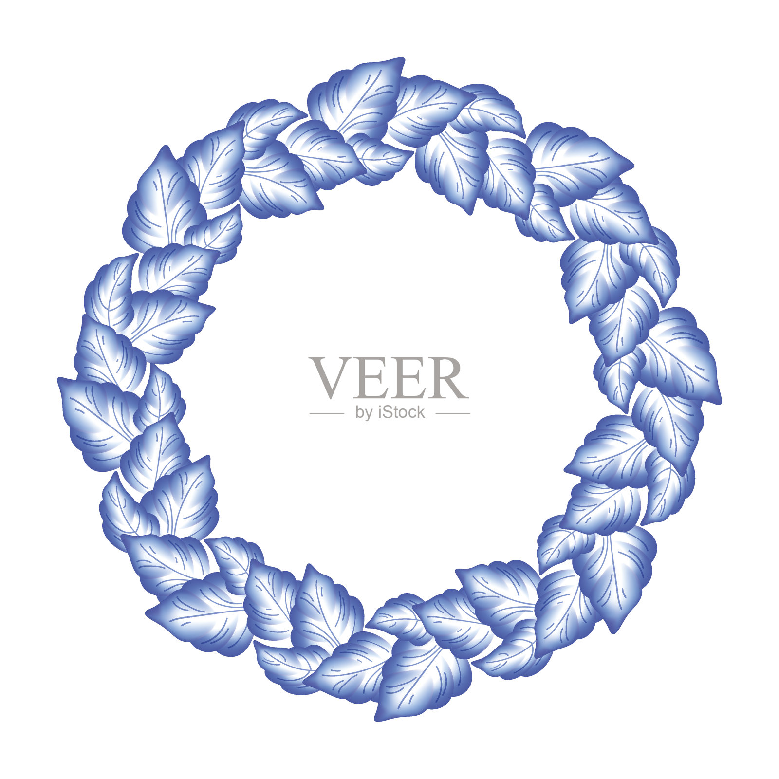 蓝叶花卉俄罗斯瓷器美丽的民间装饰品设计元素图片