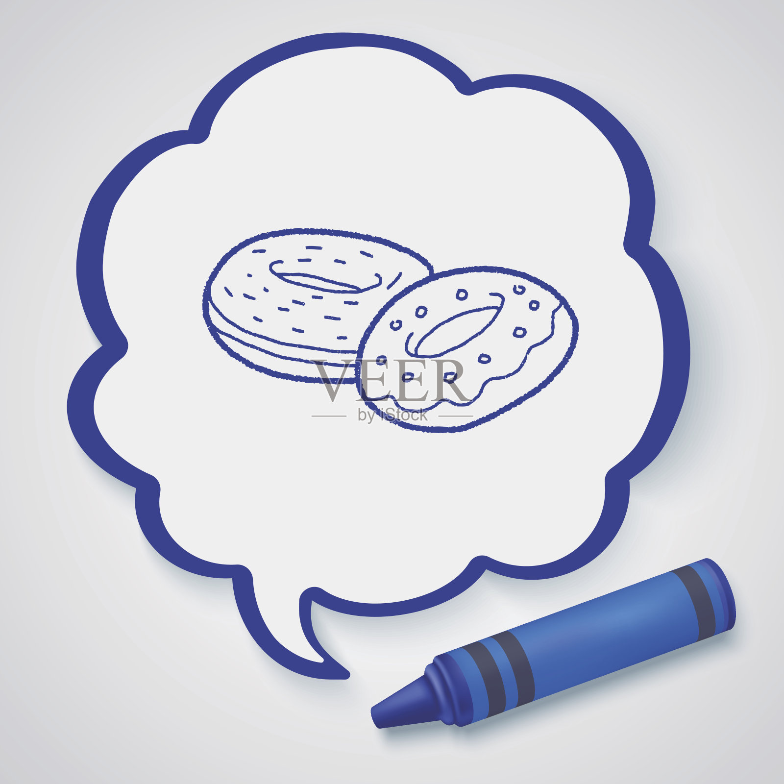 甜甜圈涂鸦设计元素图片