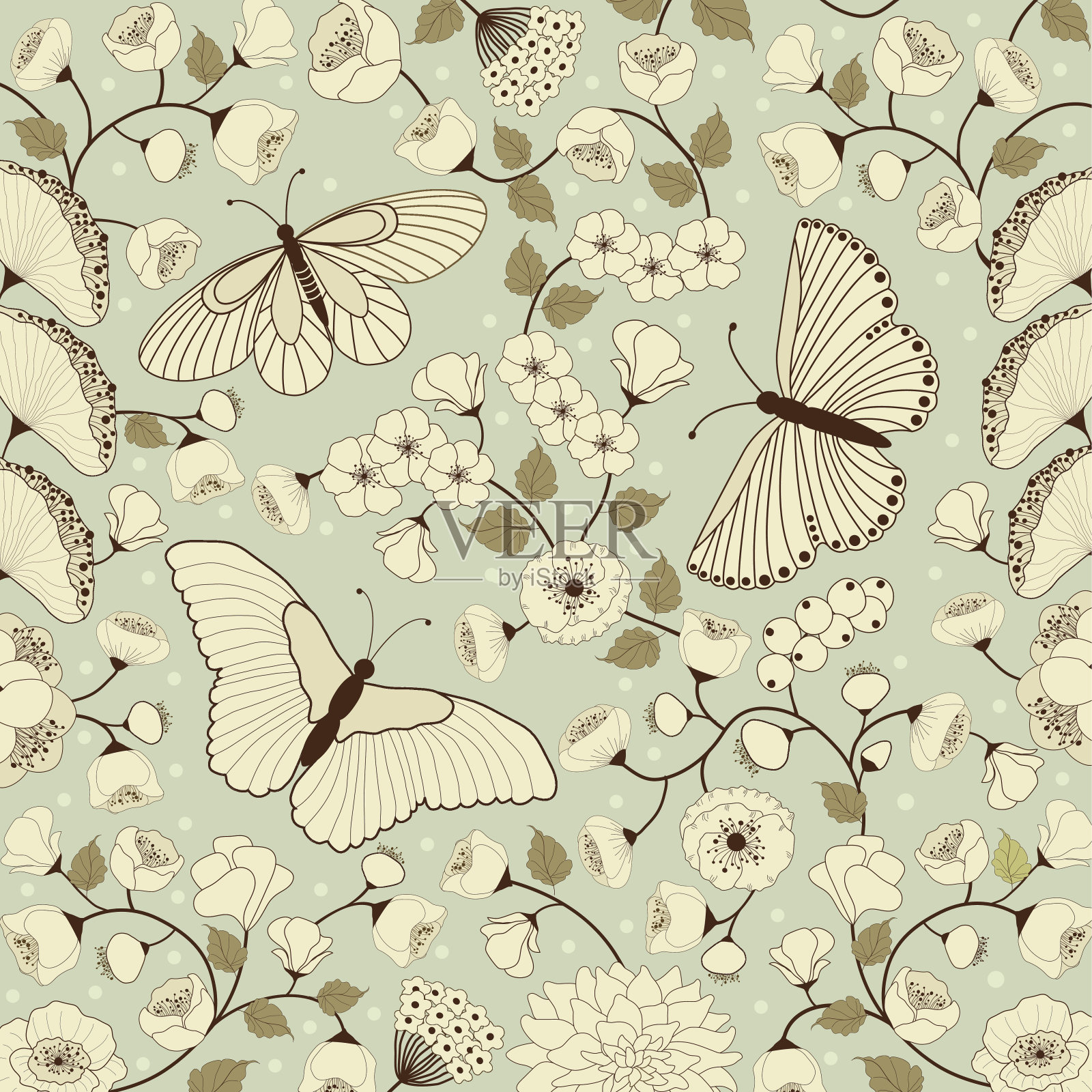 花卉图案背景插画图片素材