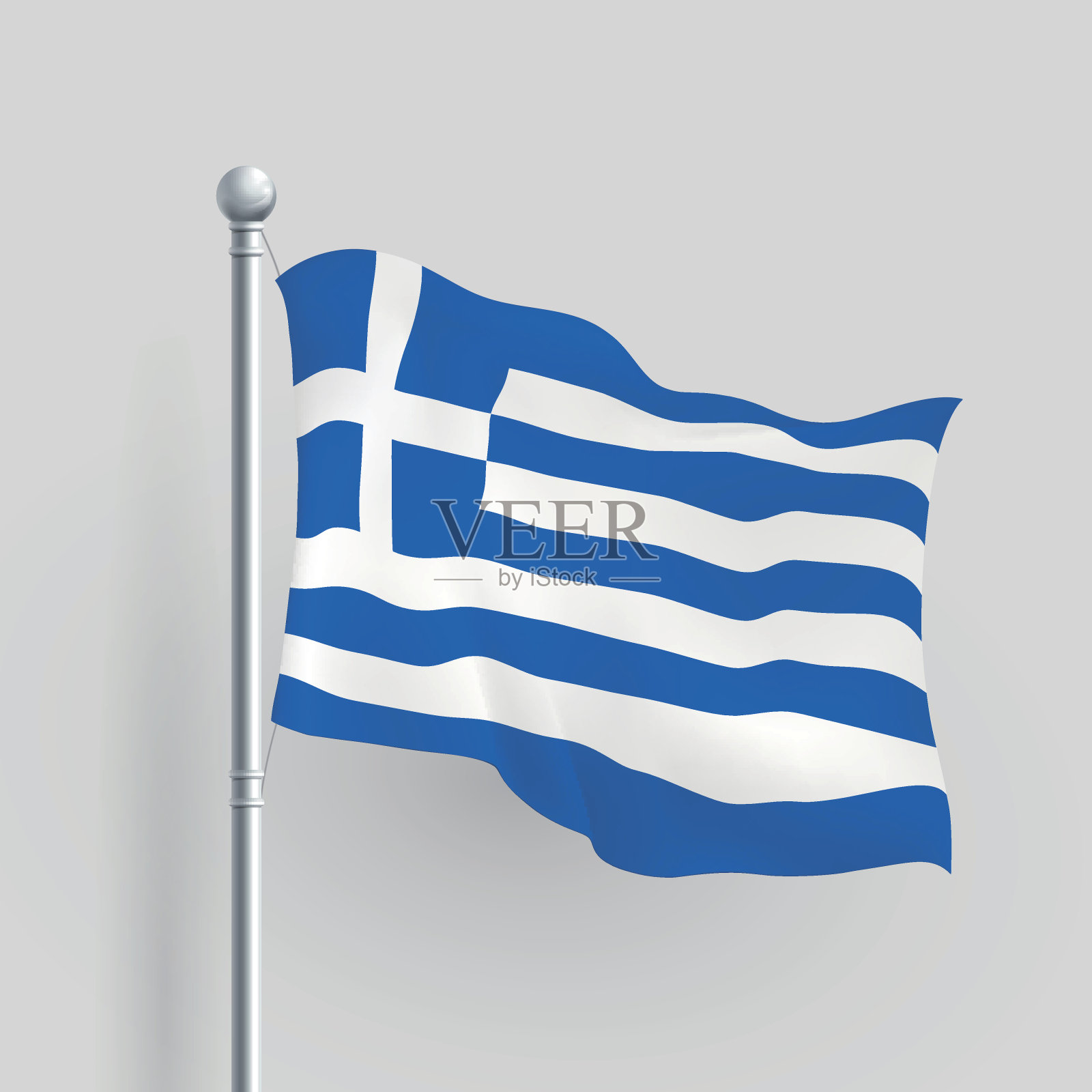 三维矢量希腊旗插画图片素材