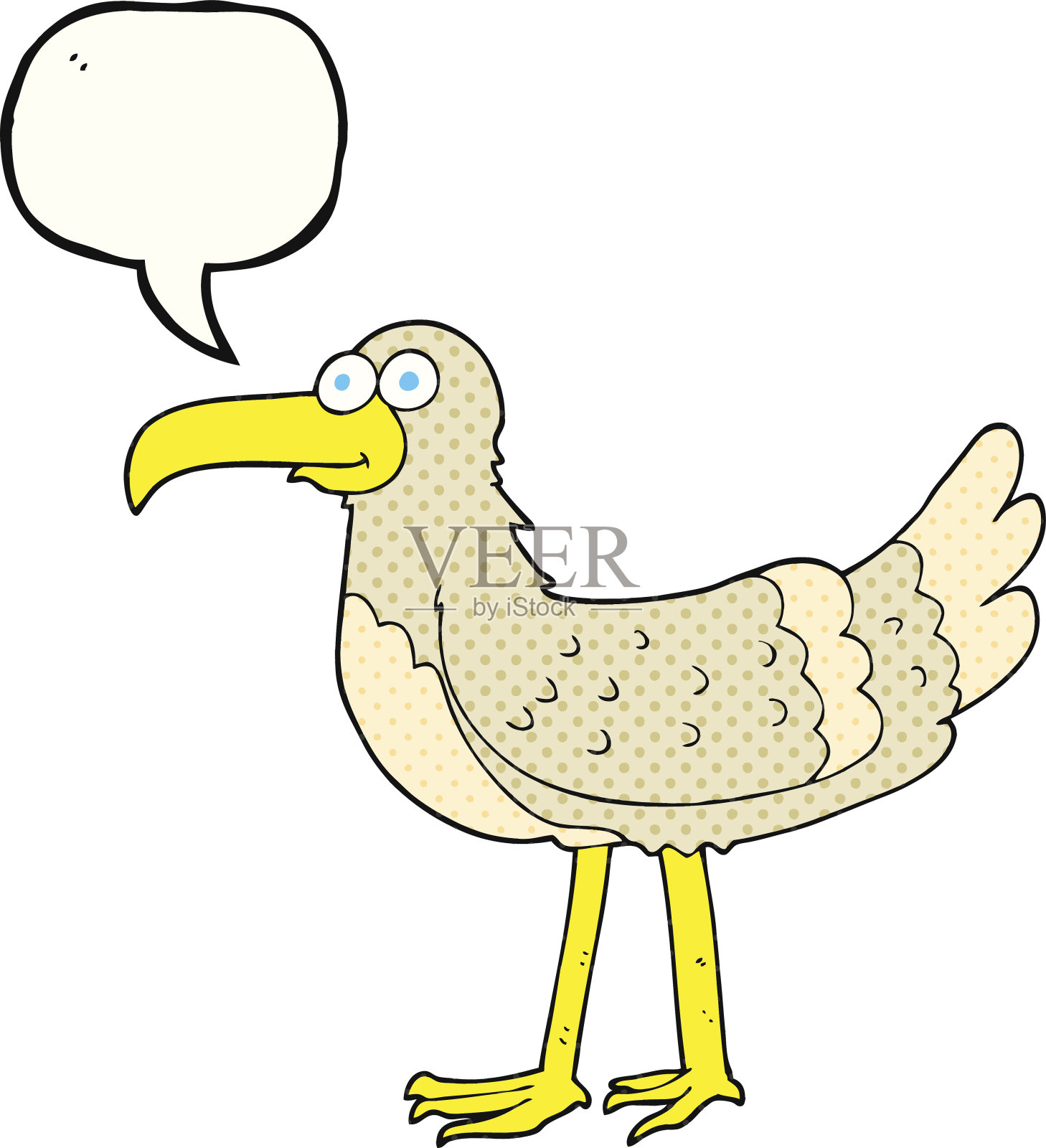 漫画书演讲气泡卡通海鸥设计元素图片