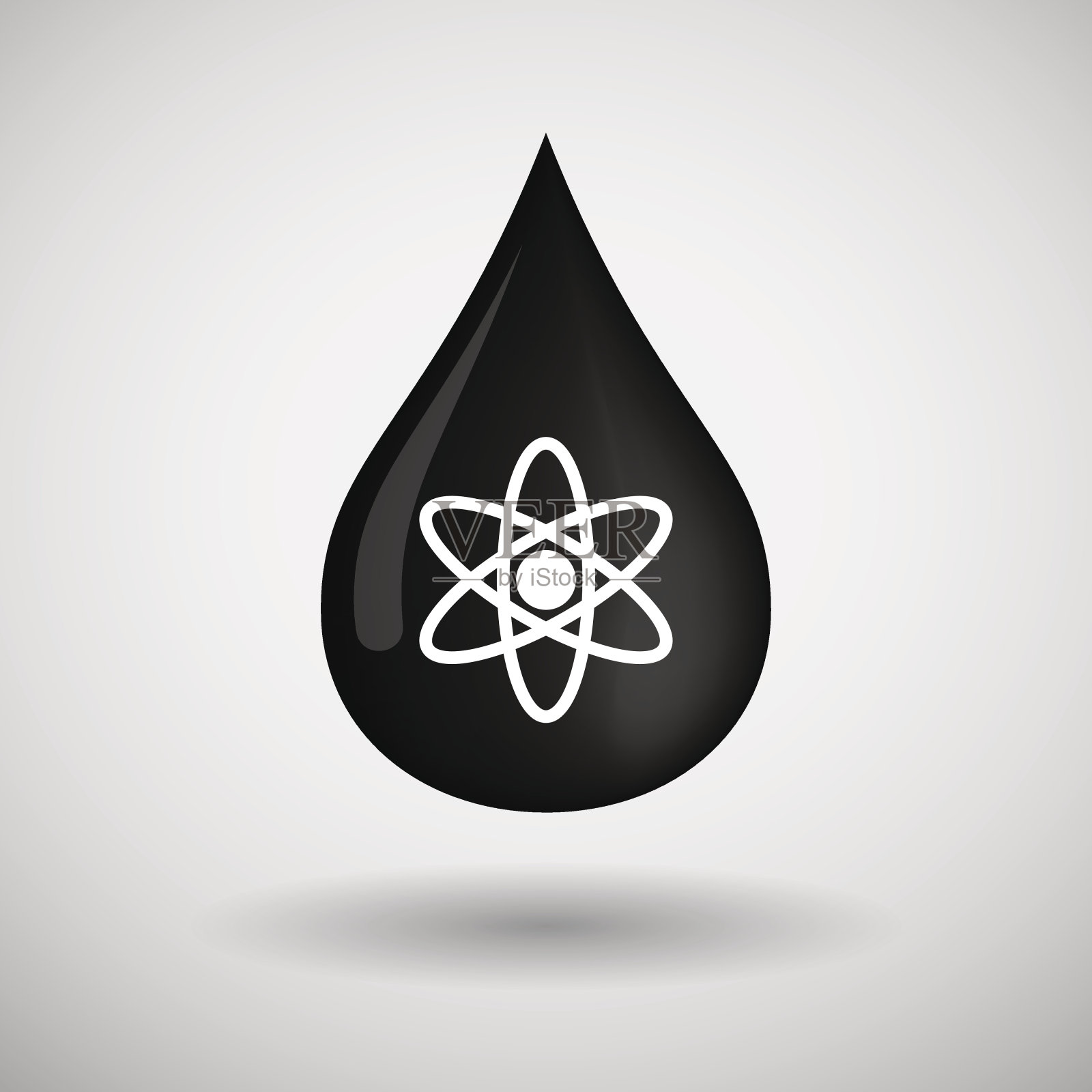 油滴图标与一个原子插画图片素材