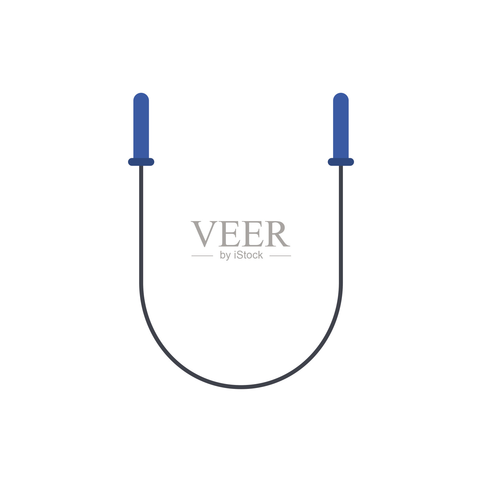 绳子孤立。运动配件上的白色背景。体育锻炼设计元素图片