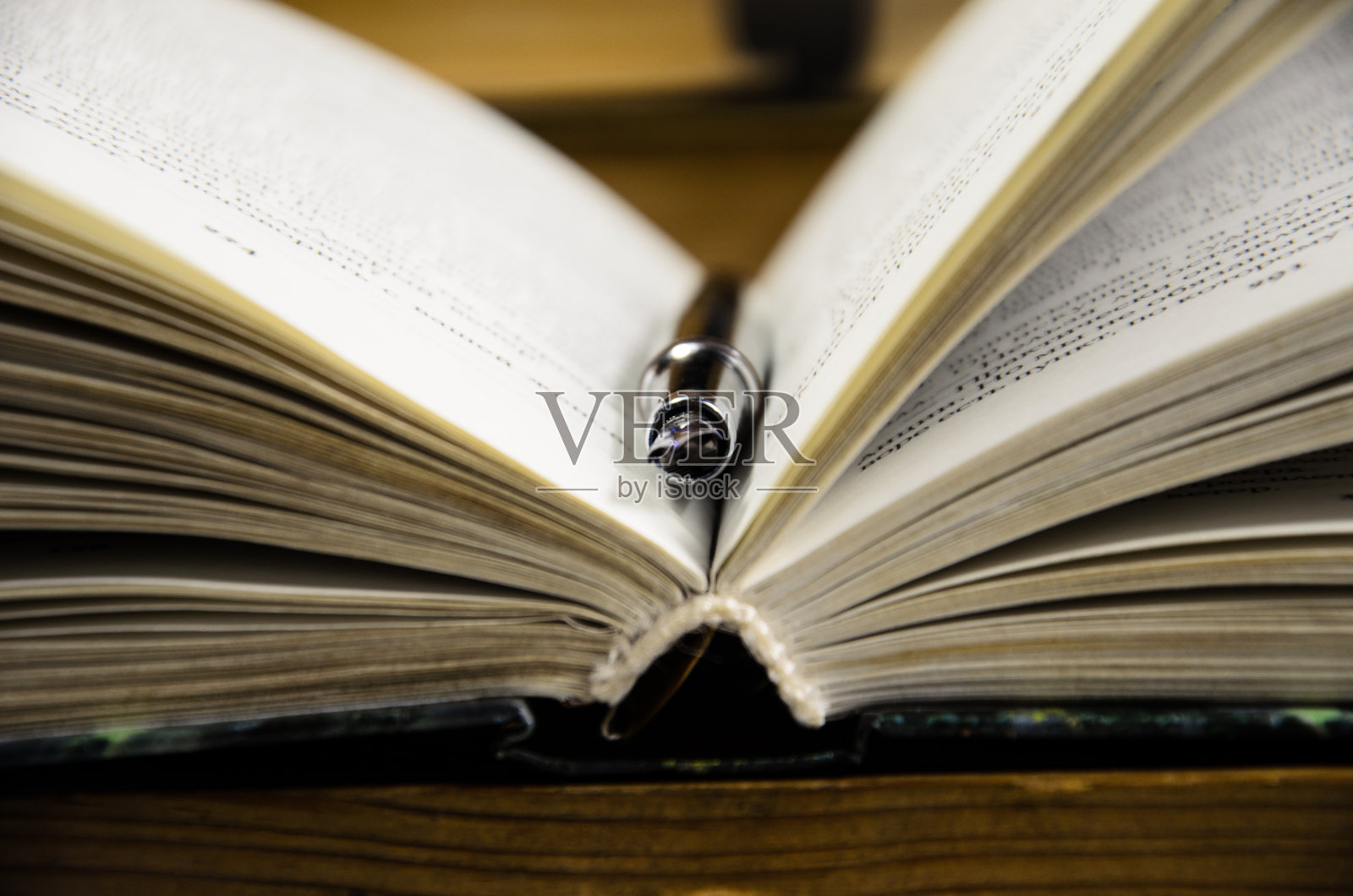 打开书和钢笔照片摄影图片