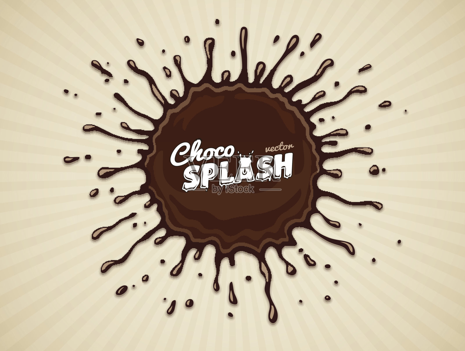 圆形巧克力滴溅插画图片素材