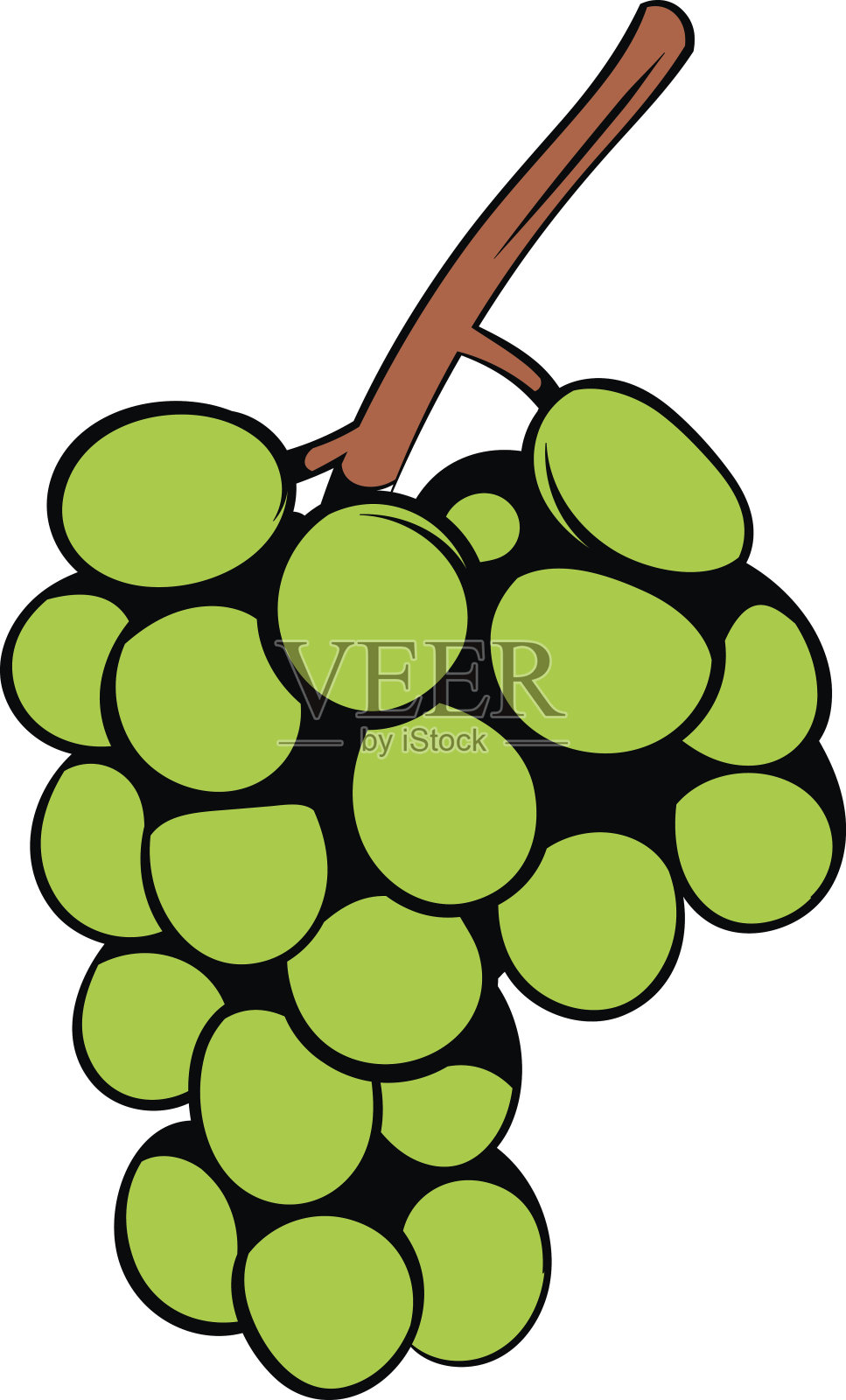 绿色的葡萄树枝图标卡通设计元素图片