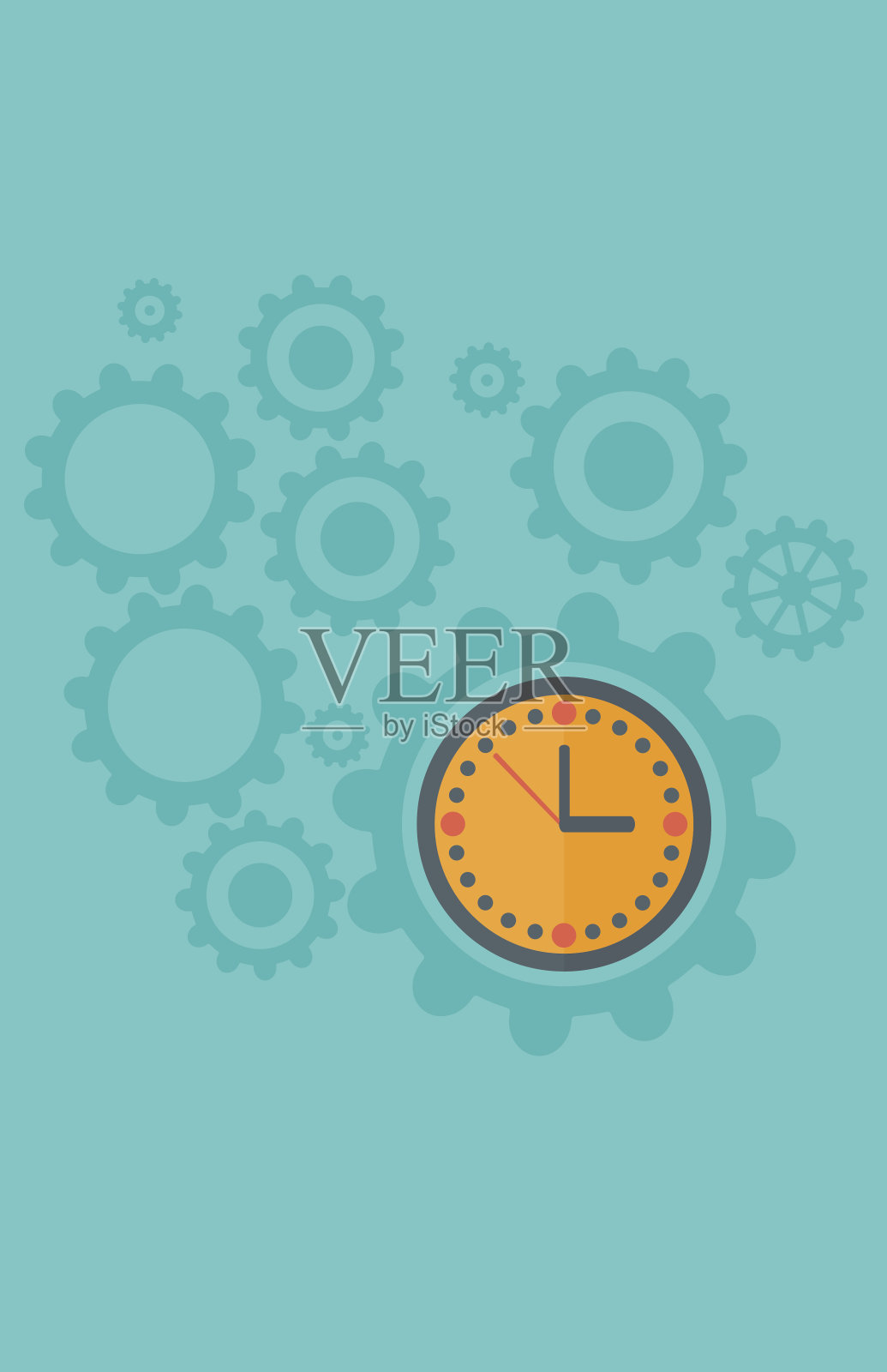 齿轮和时钟机构的背景插画图片素材