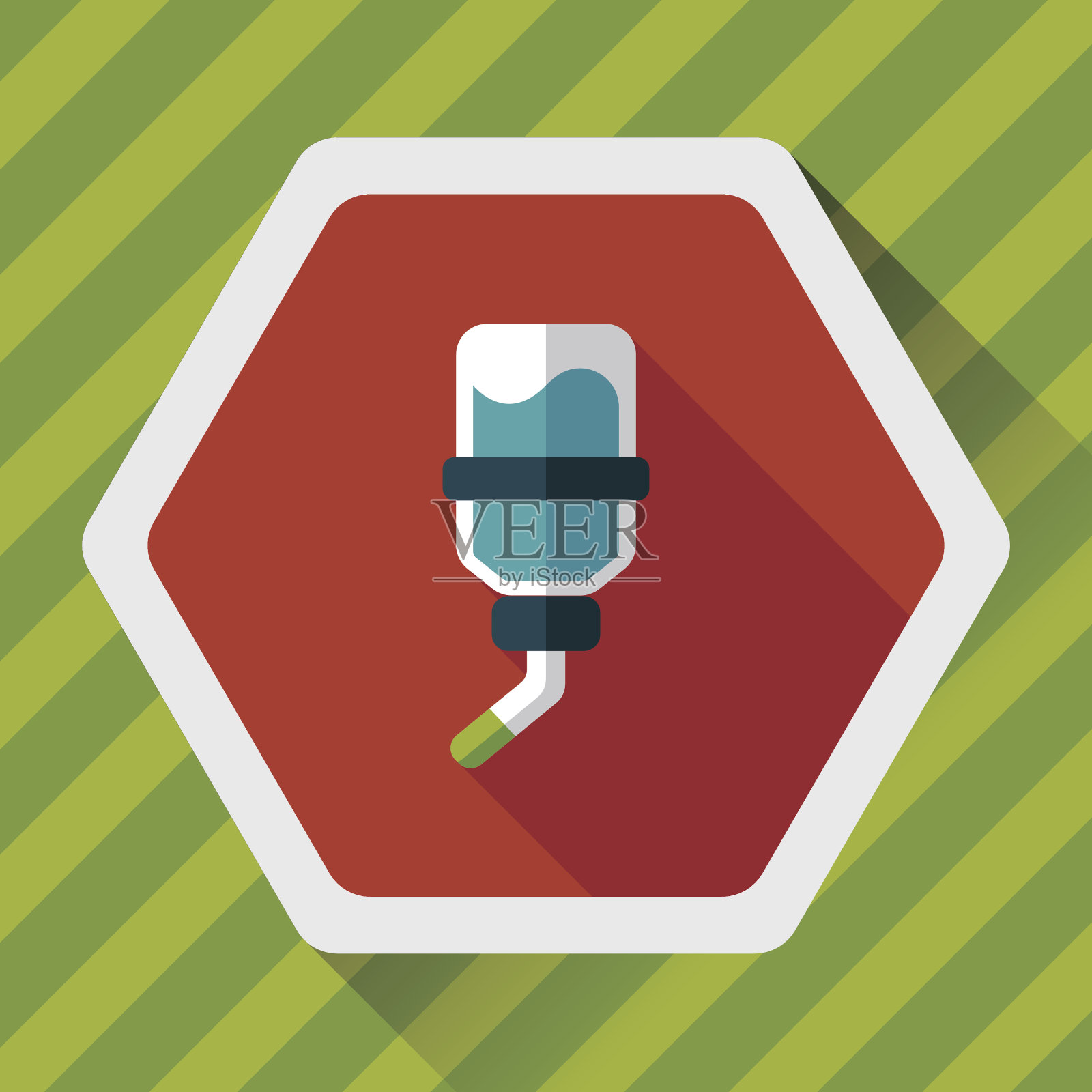 宠物饮水瓶的图标与长影子，eps10插画图片素材