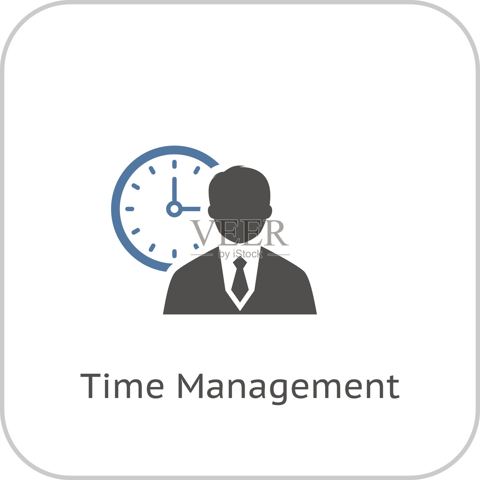 时间管理图标。经营理念。平面设计。插画图片素材