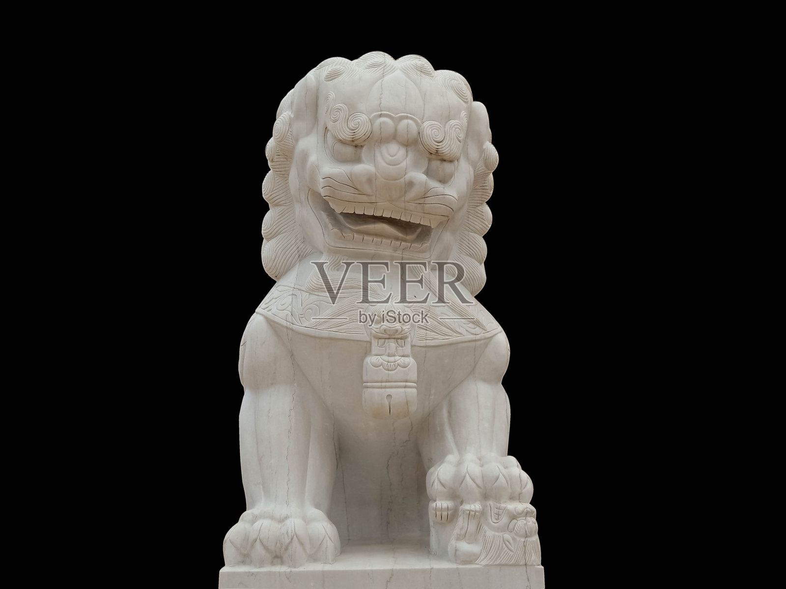 中国狮子雕像在泰国的一个公共寺庙照片摄影图片