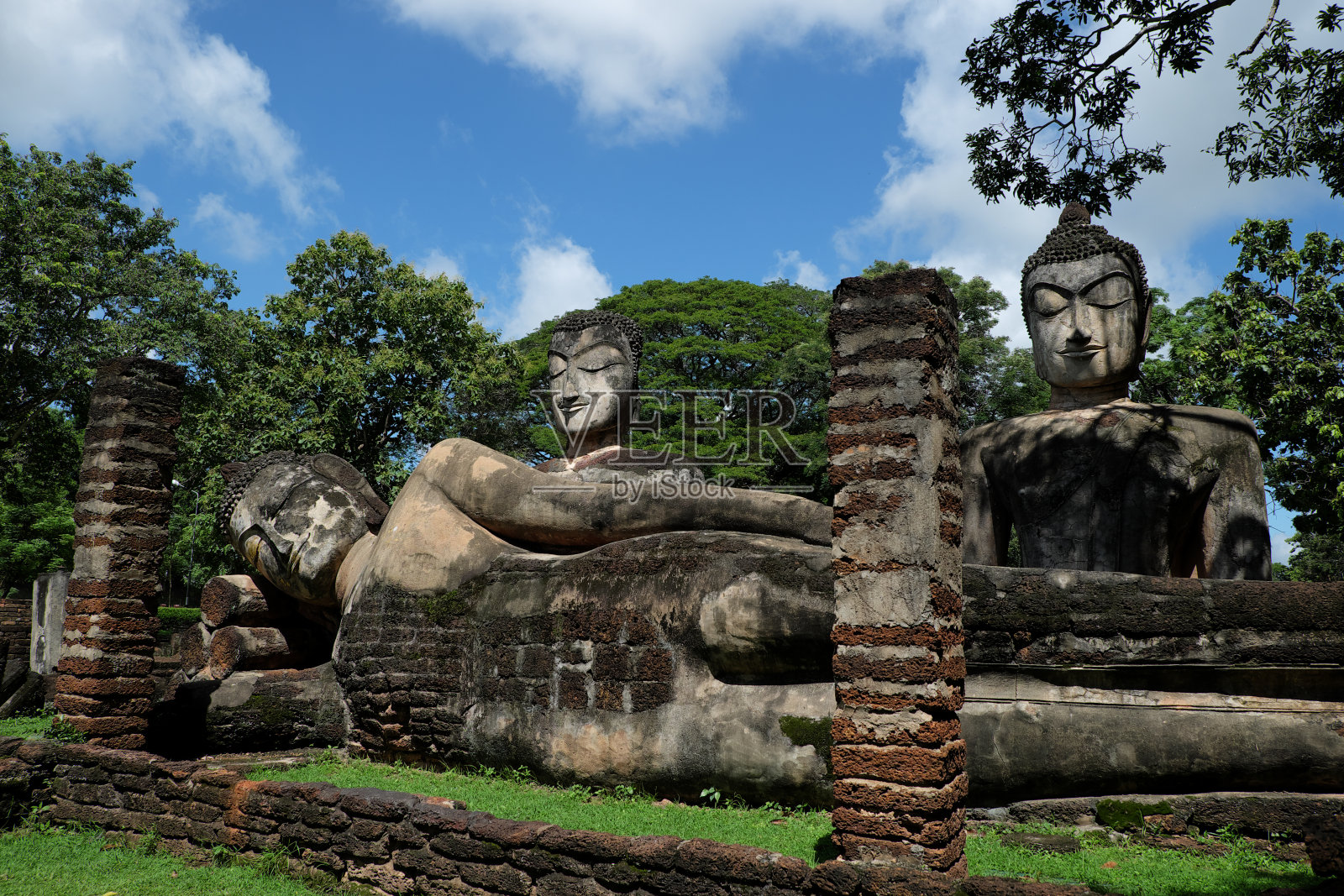 泰国甘蓬寺历史公园(联合国教科文组织世界遗产素可泰镇及相关历史城镇的一部分)照片摄影图片