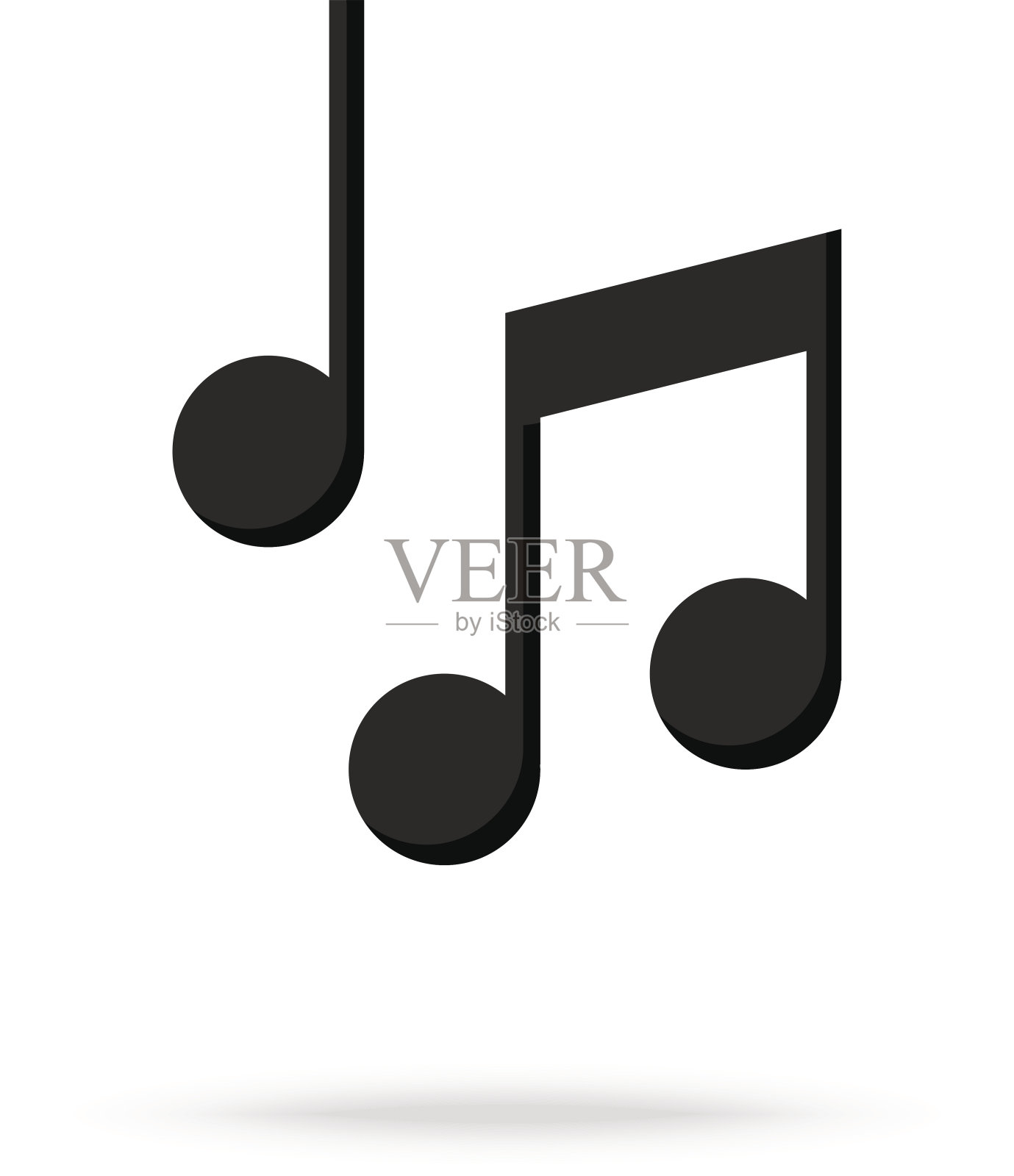 音乐的音符。矢量音乐图标孤立的白色背景插画图片素材