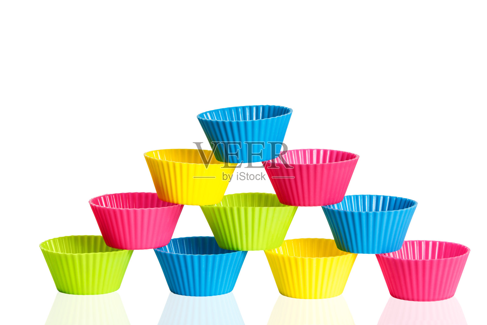 为纸杯蛋糕或松饼烘焙硅胶杯照片摄影图片