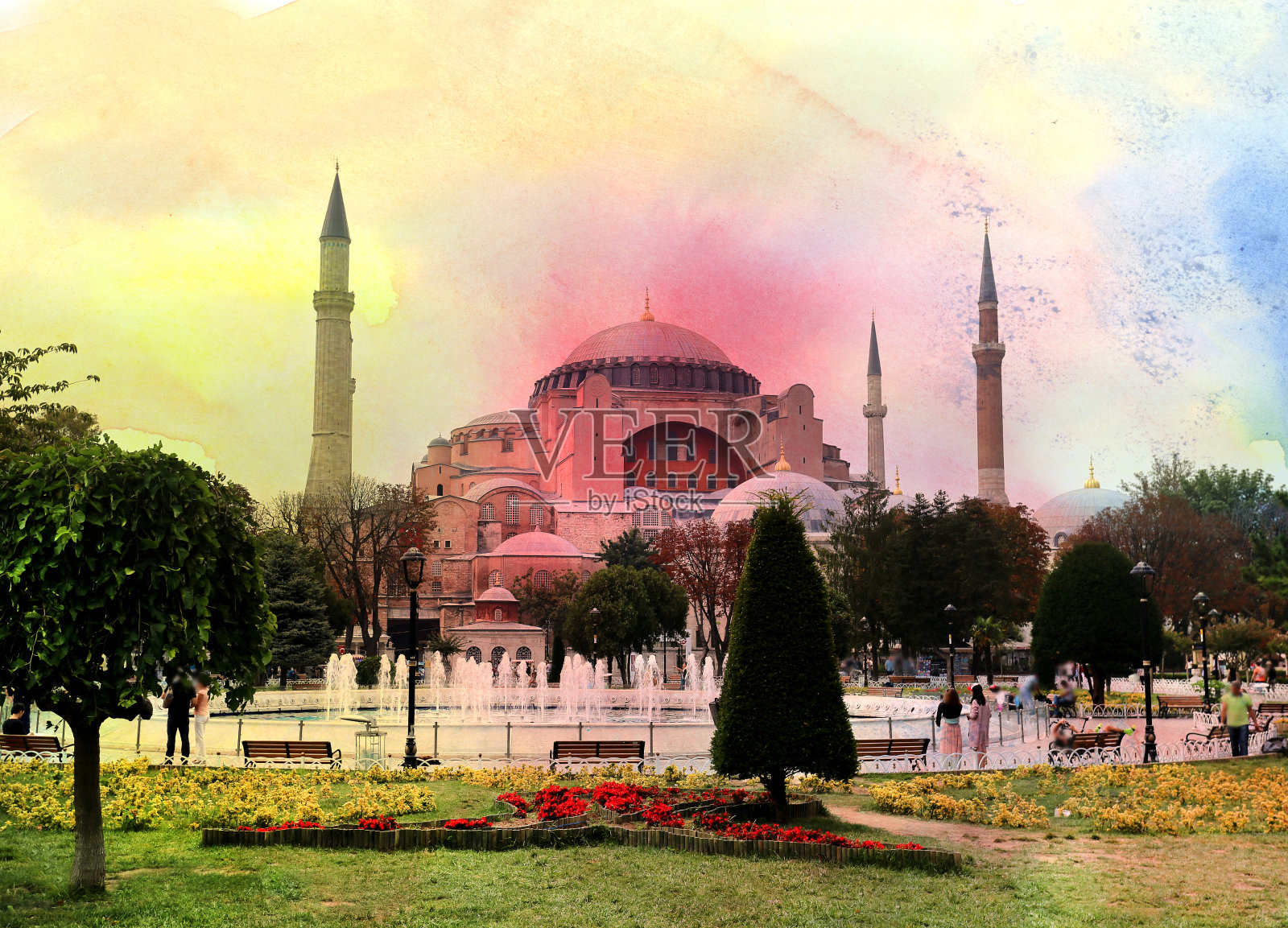 伊斯坦布尔的圣索菲亚大教堂照片摄影图片