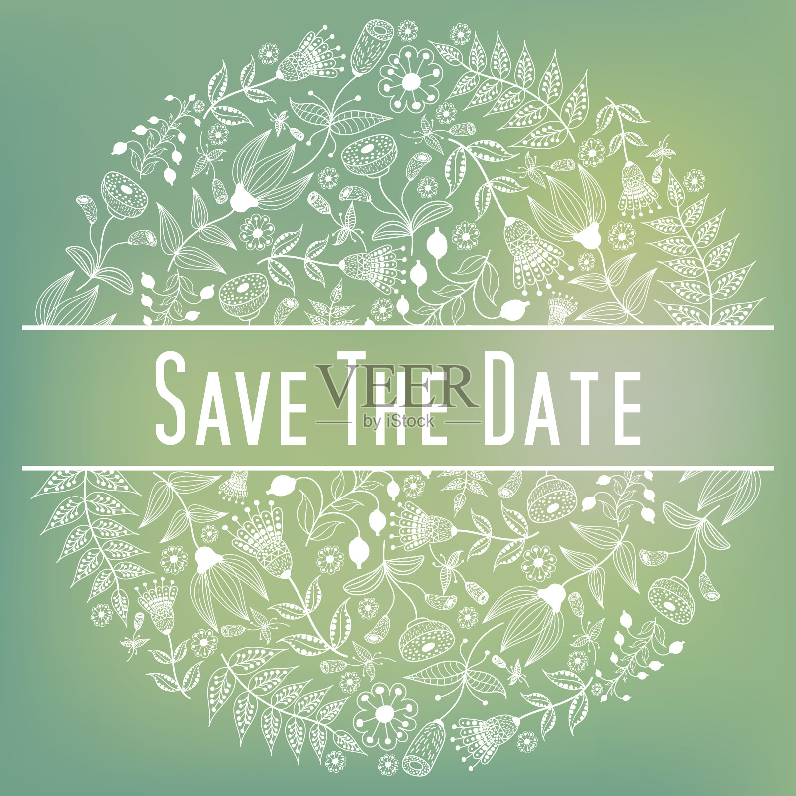 圆形花花环设计模板素材