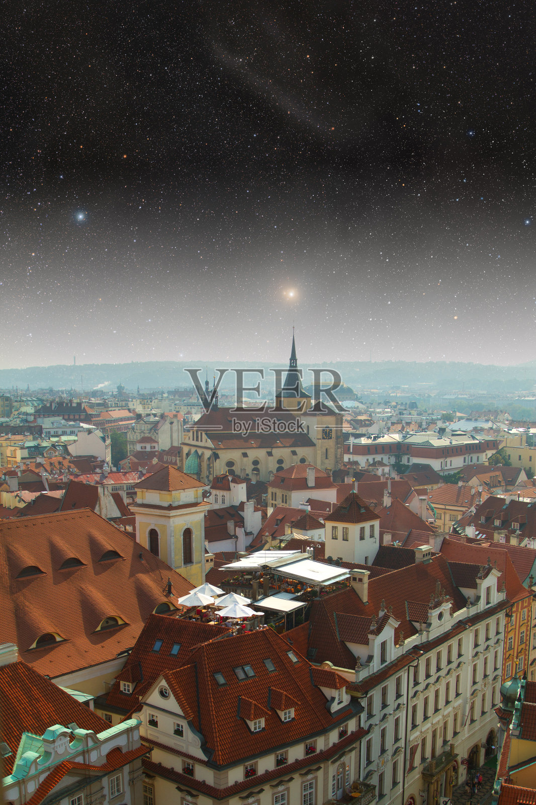 布拉格夜景照片摄影图片