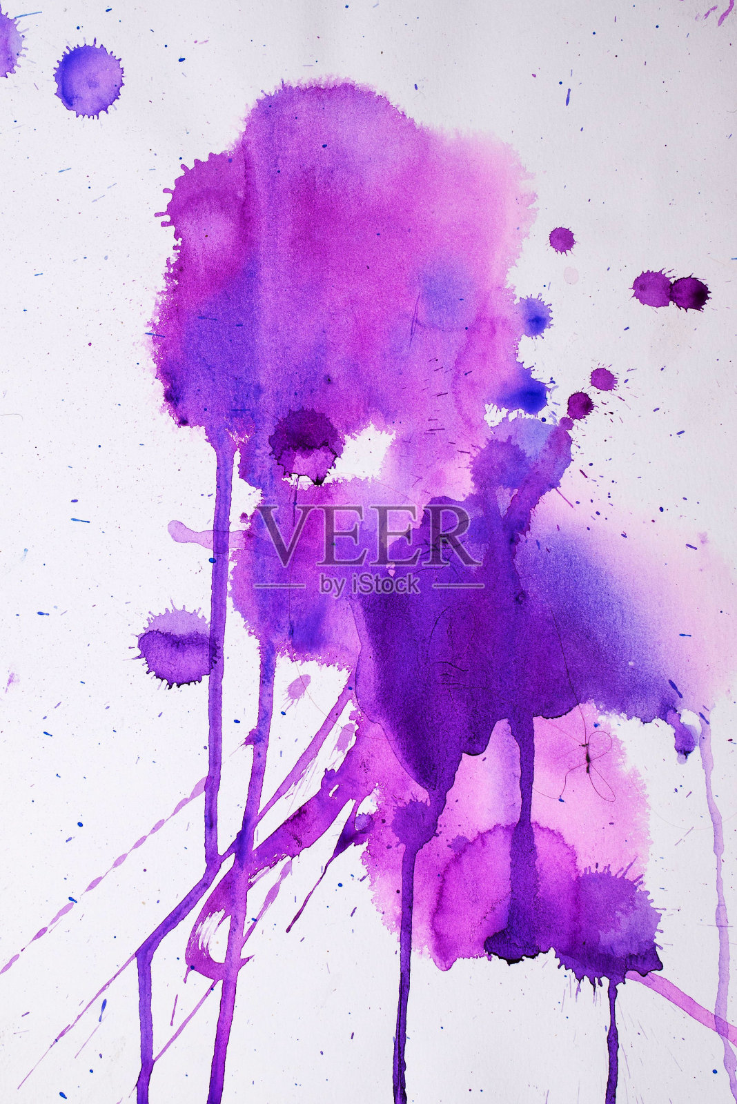 紫粉色水彩纹理插画图片素材