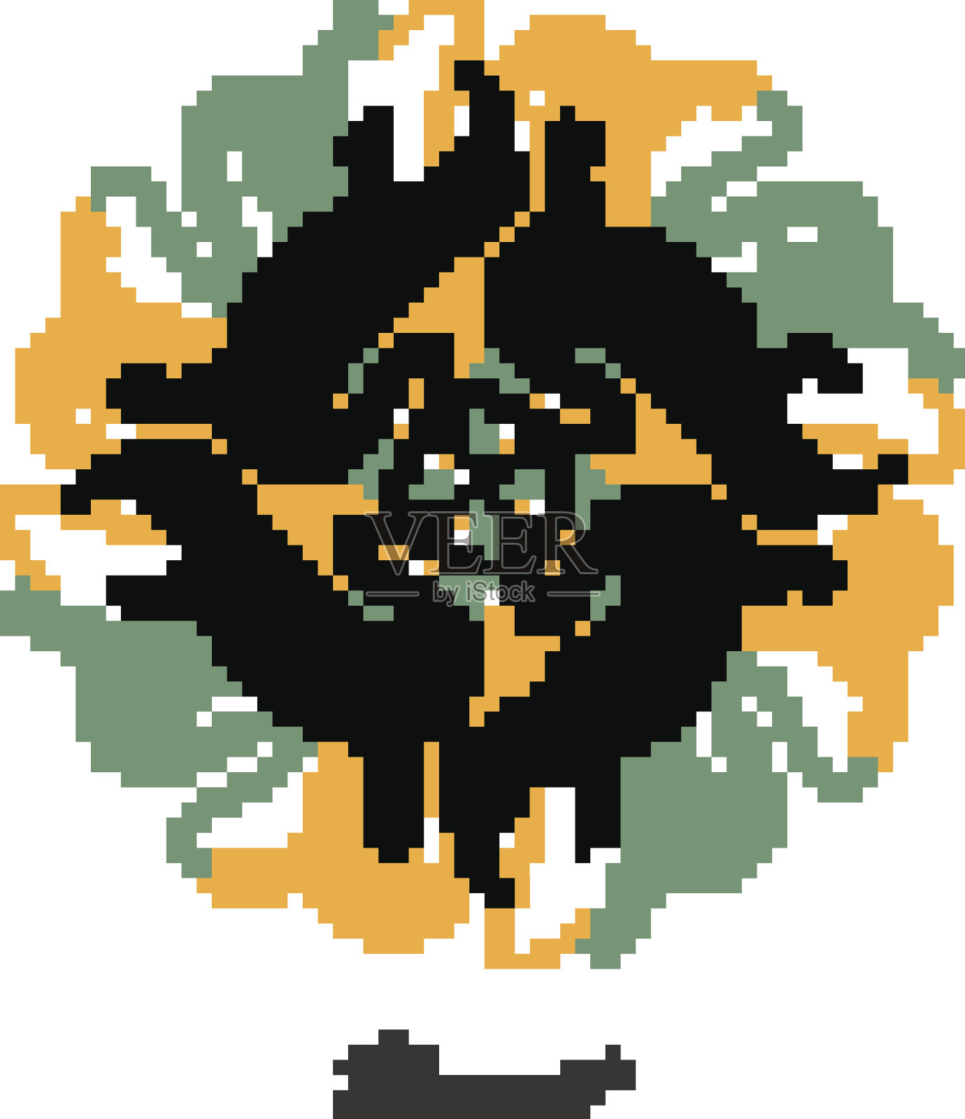 矢量沙漠心情刻分形出口构成。插画图片素材