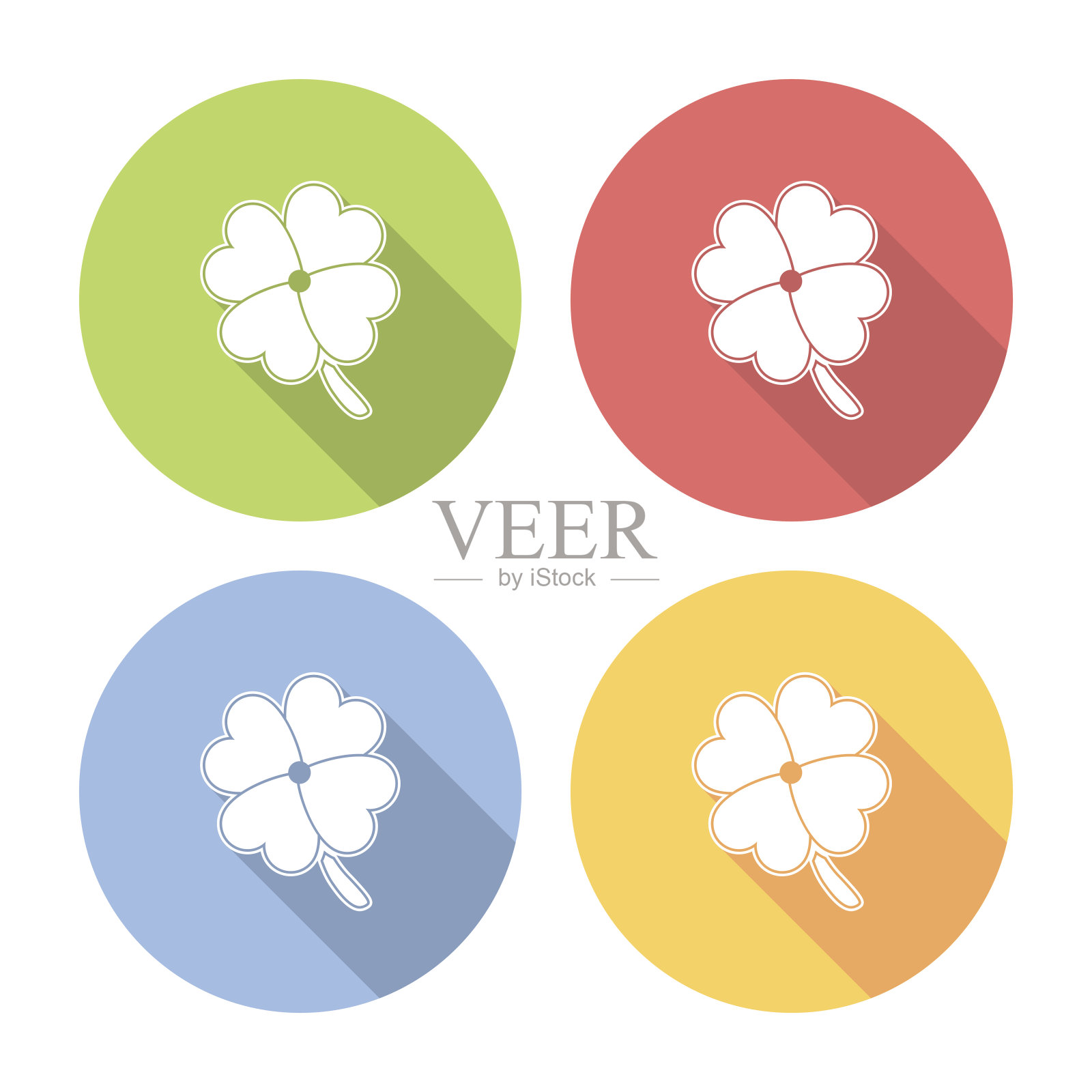 三叶草幸运叶圣帕特里克节日图标集插画图片素材