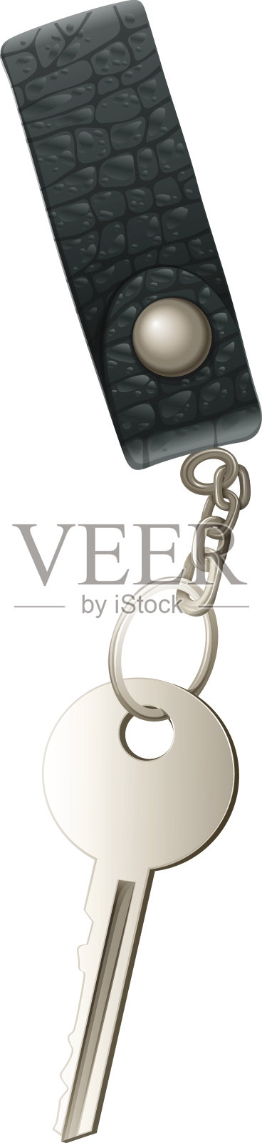带有钥匙链的钥匙的Topview设计元素图片