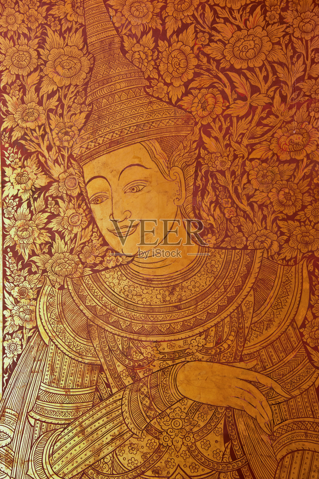 门上的泰国古代艺术画照片摄影图片