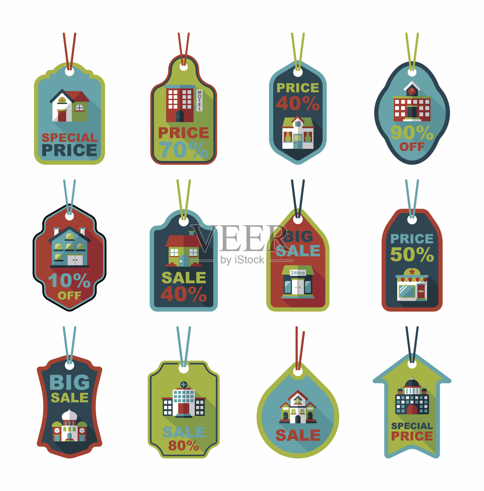 建筑标签平面设计背景设置，eps10设计元素图片