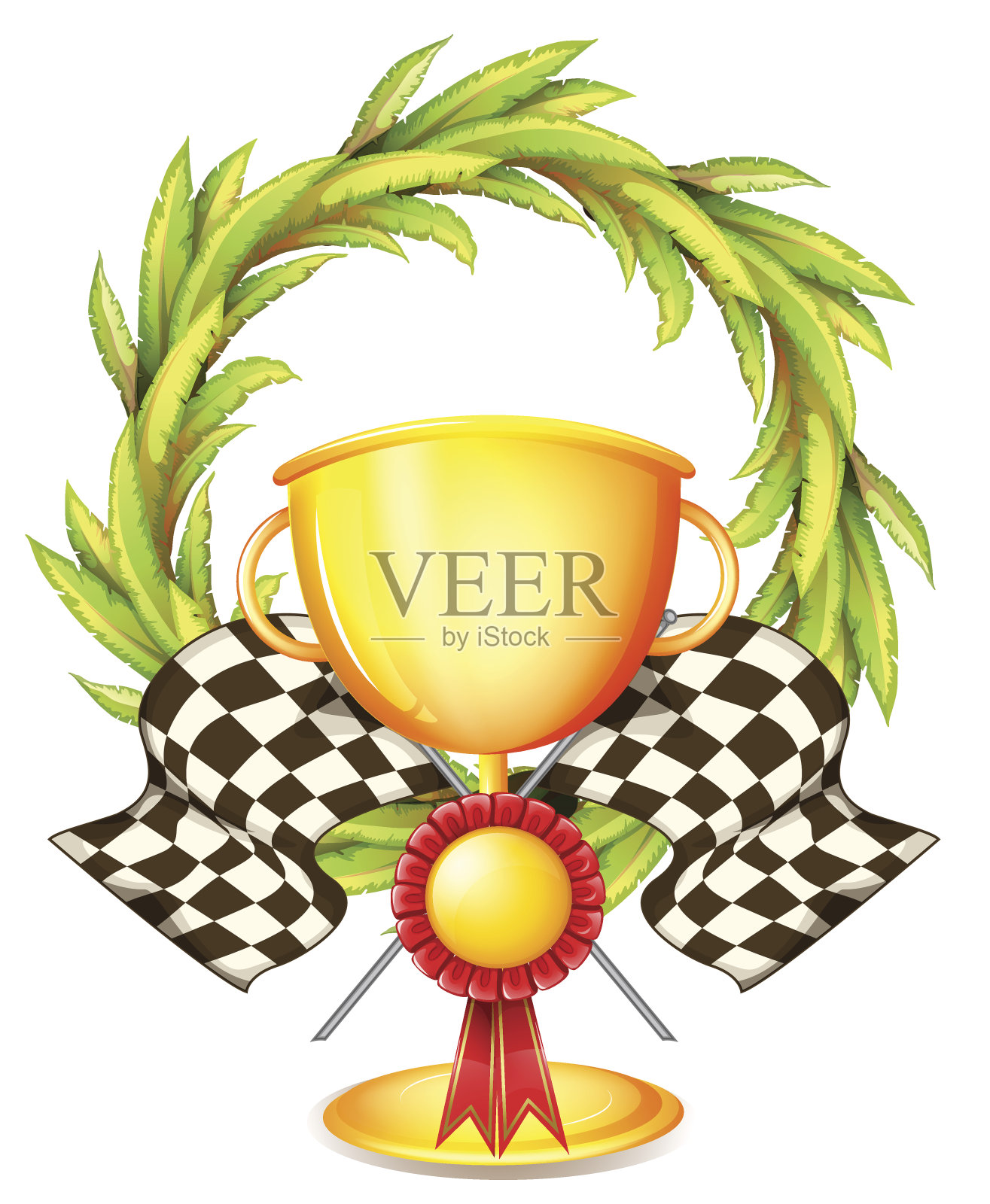 金色的奖杯插画图片素材