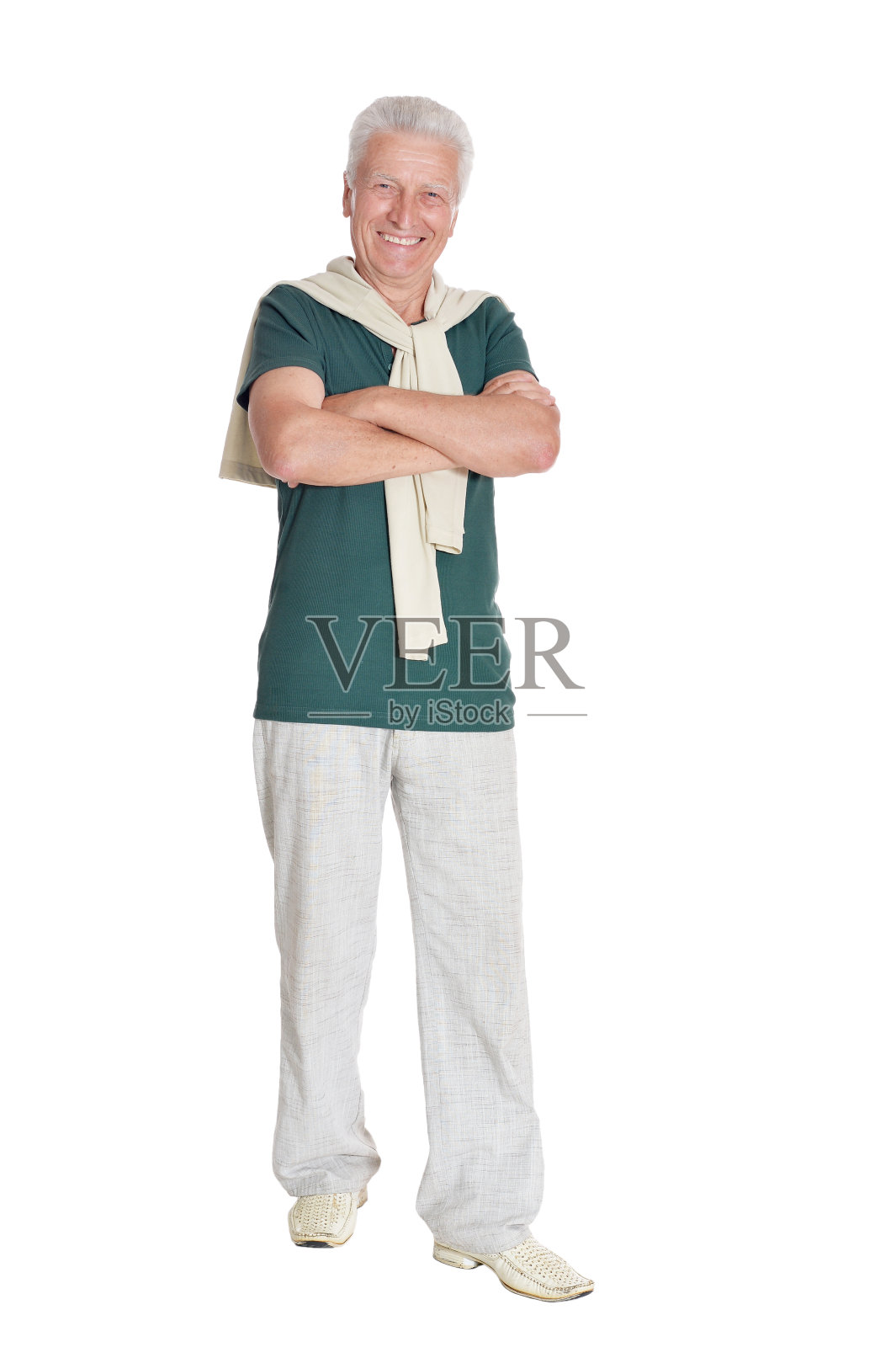 穿衬衫的快乐老人照片摄影图片