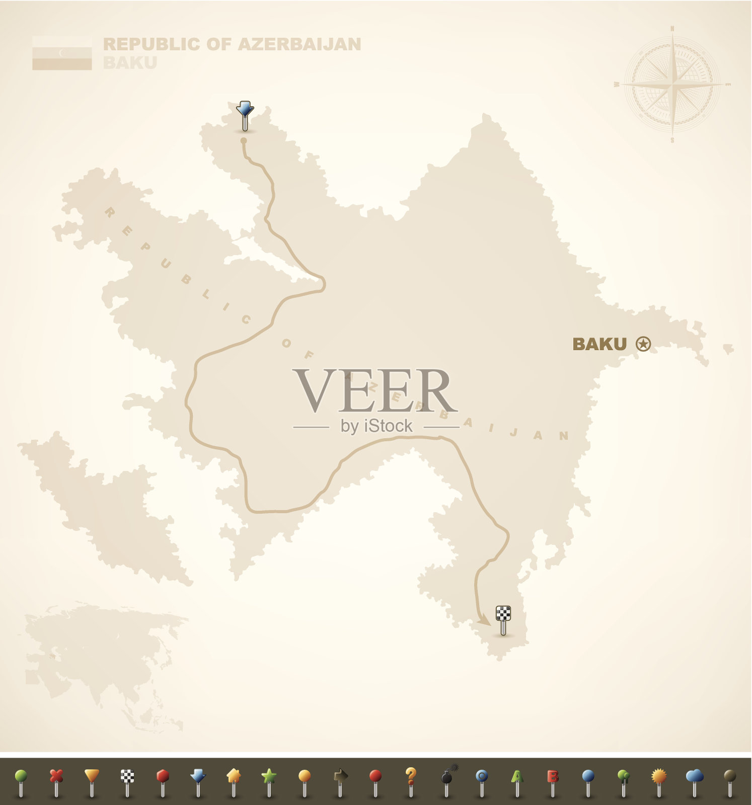 阿塞拜疆共和国插画图片素材