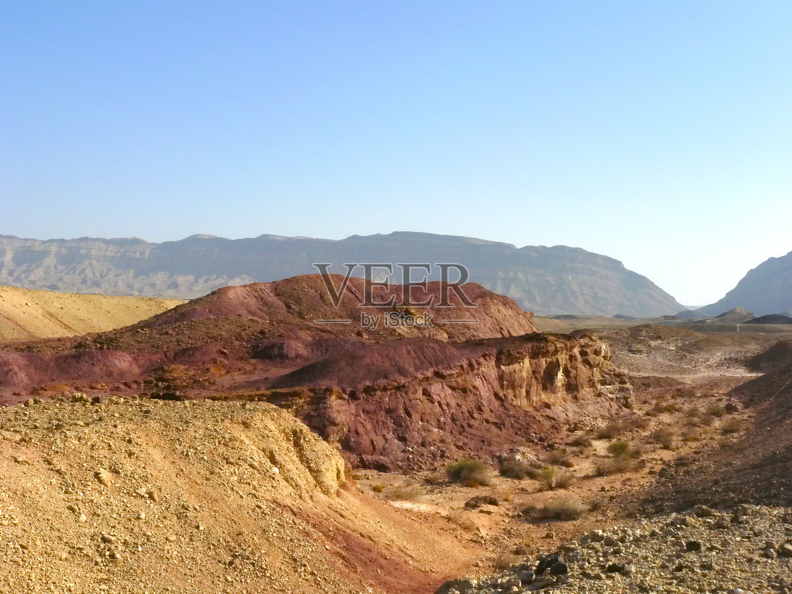 内盖夫沙漠的陨石坑照片摄影图片