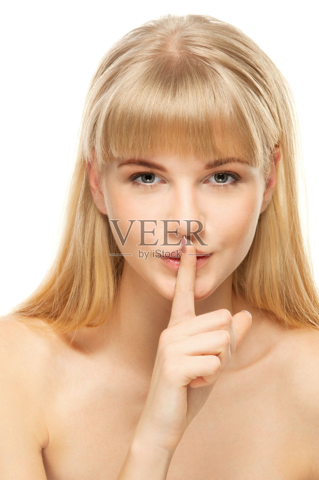 美女要求沉默照片摄影图片