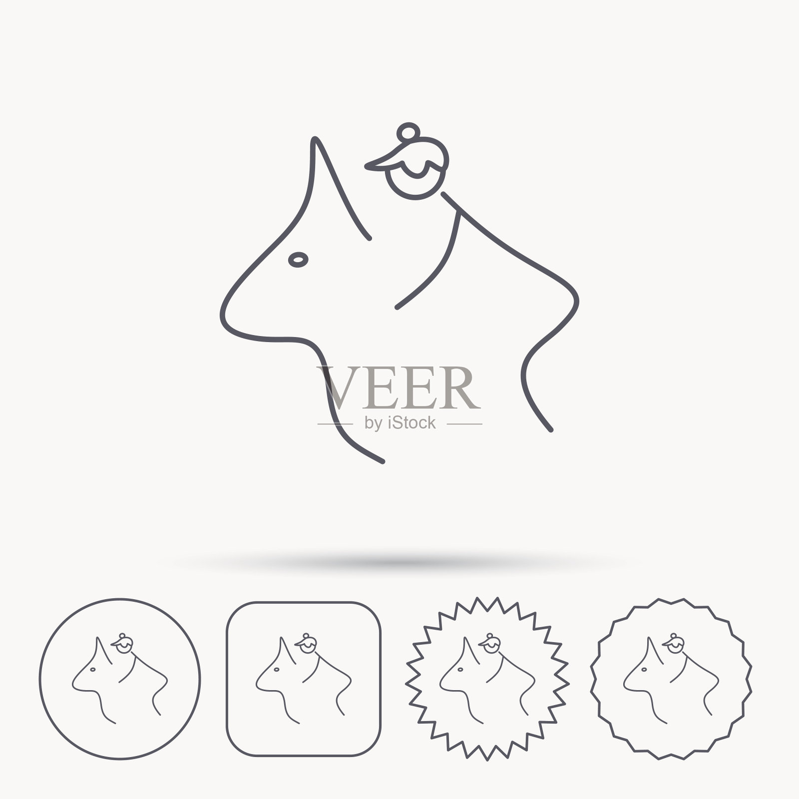 骑马图标。赛马骑手的迹象。设计元素图片