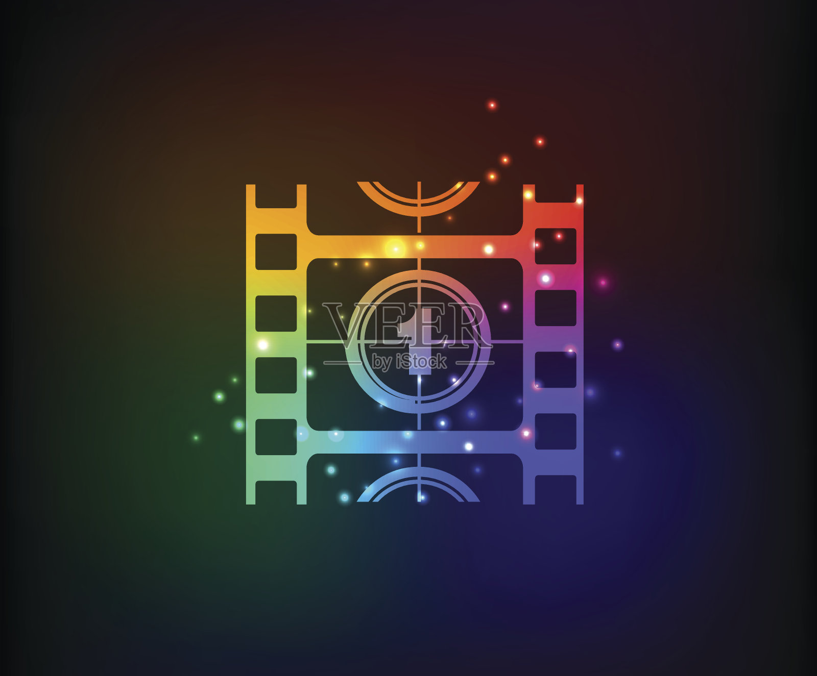 电影的象征,彩虹向量插画图片素材