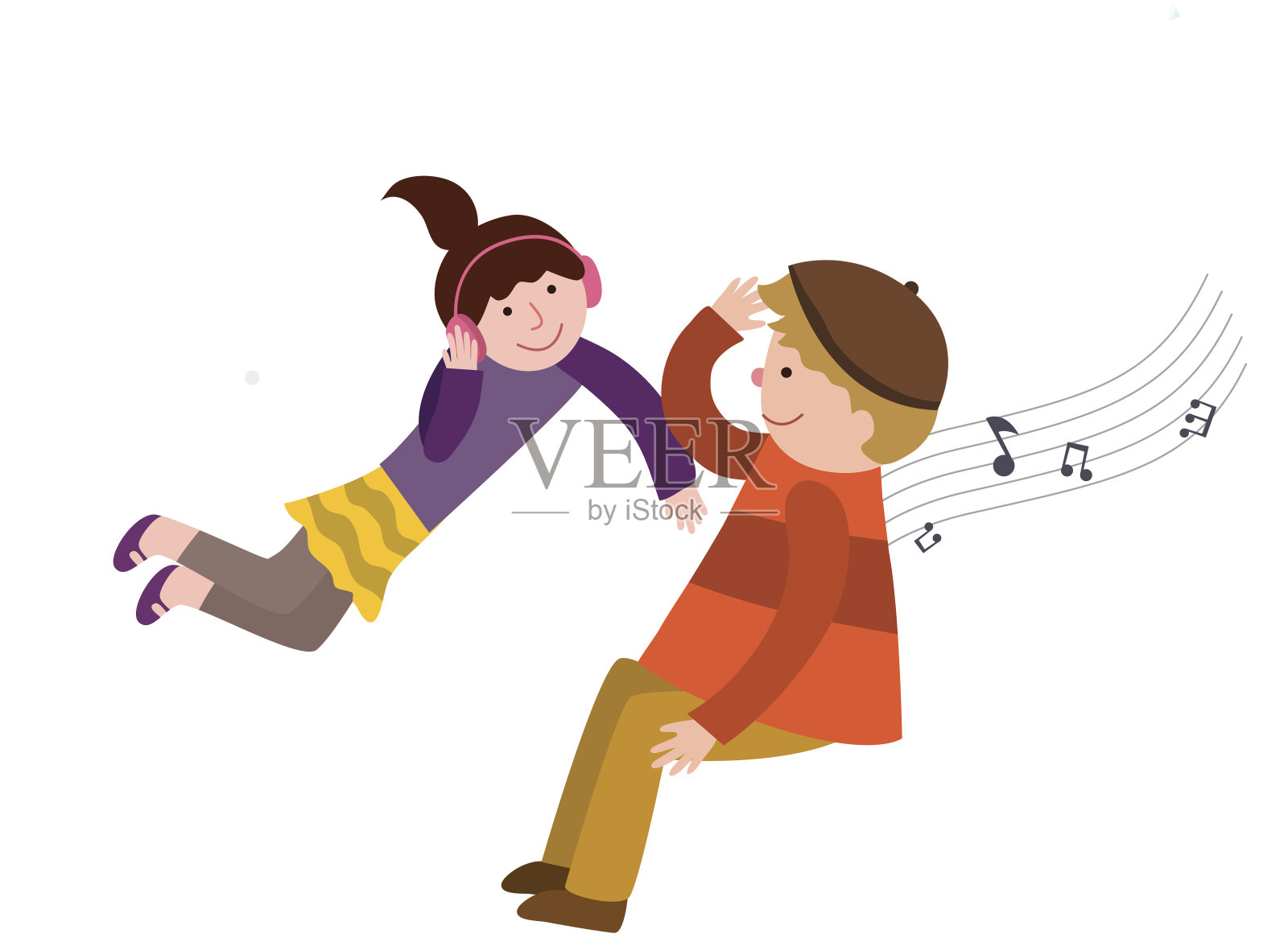 孩子们的观点是听音乐设计元素图片