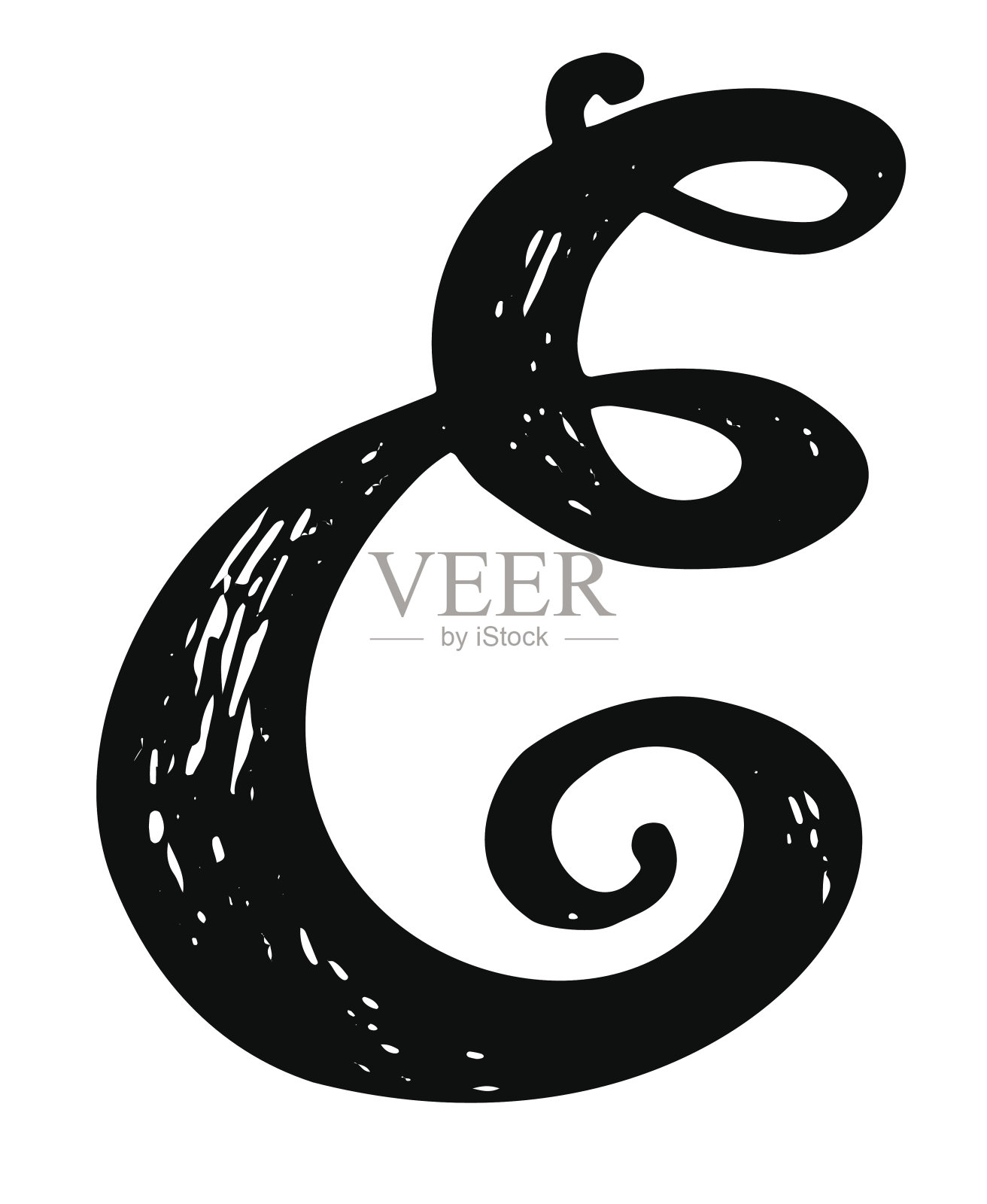 书法字母排字。插画图片素材