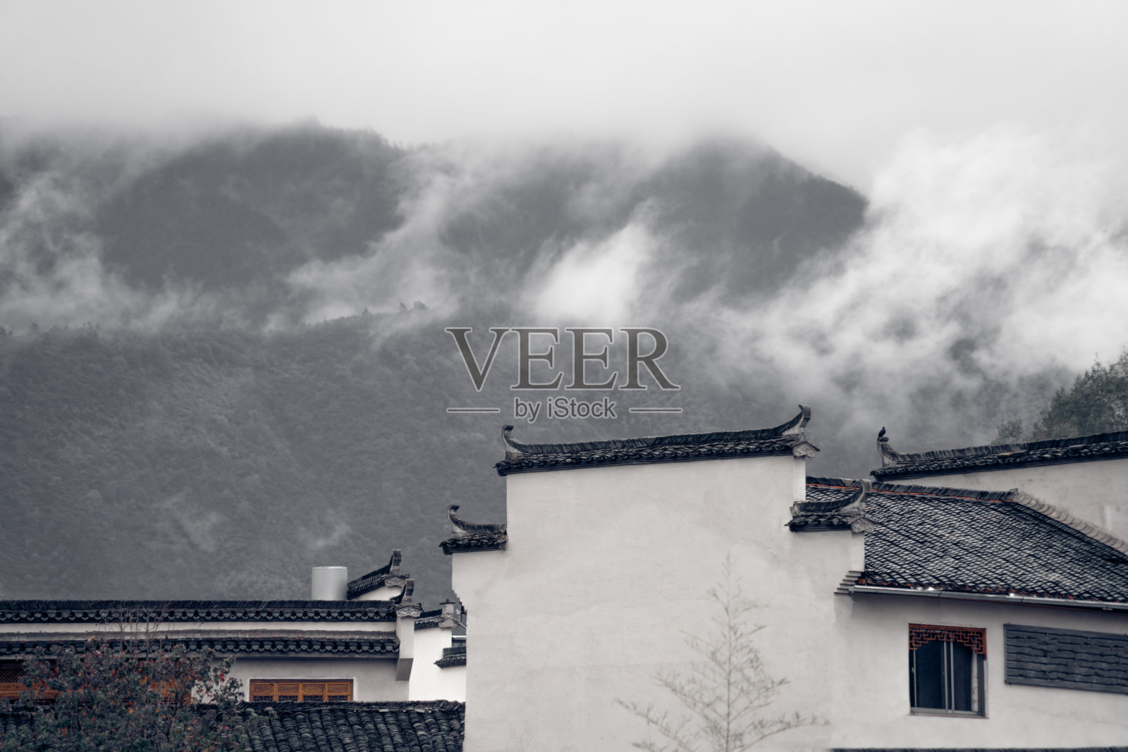 中国古老村庄的历史和传统建筑照片摄影图片