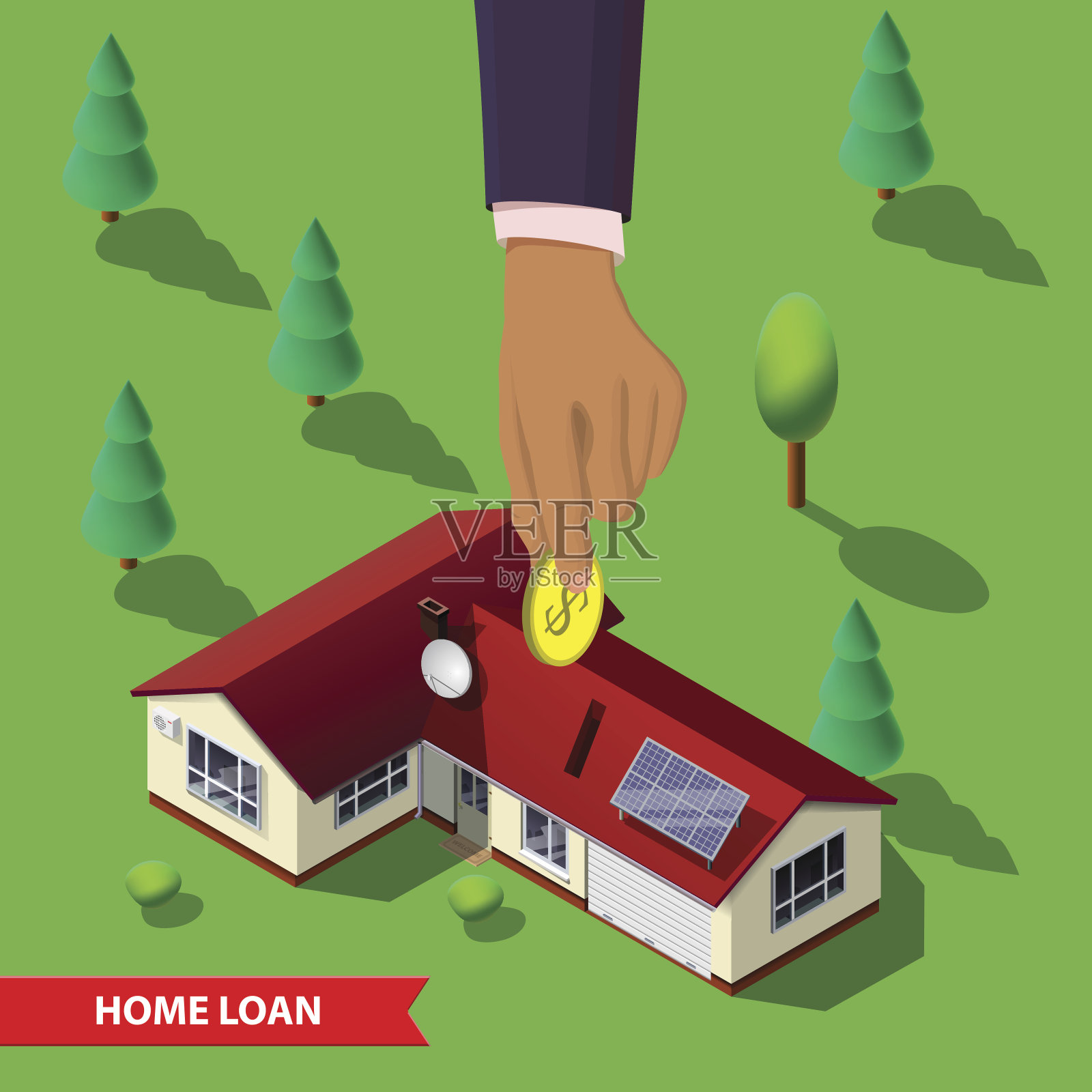 房地产概念插图。插画图片素材