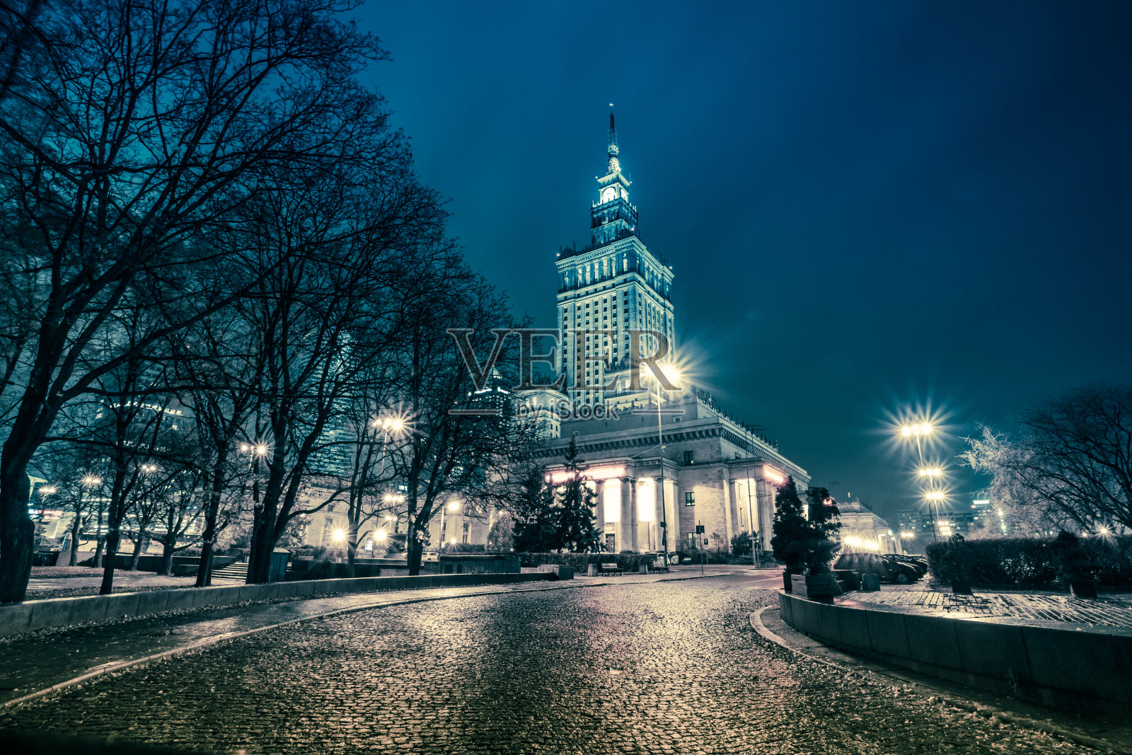 华沙文化和科学宫，波兰照片摄影图片