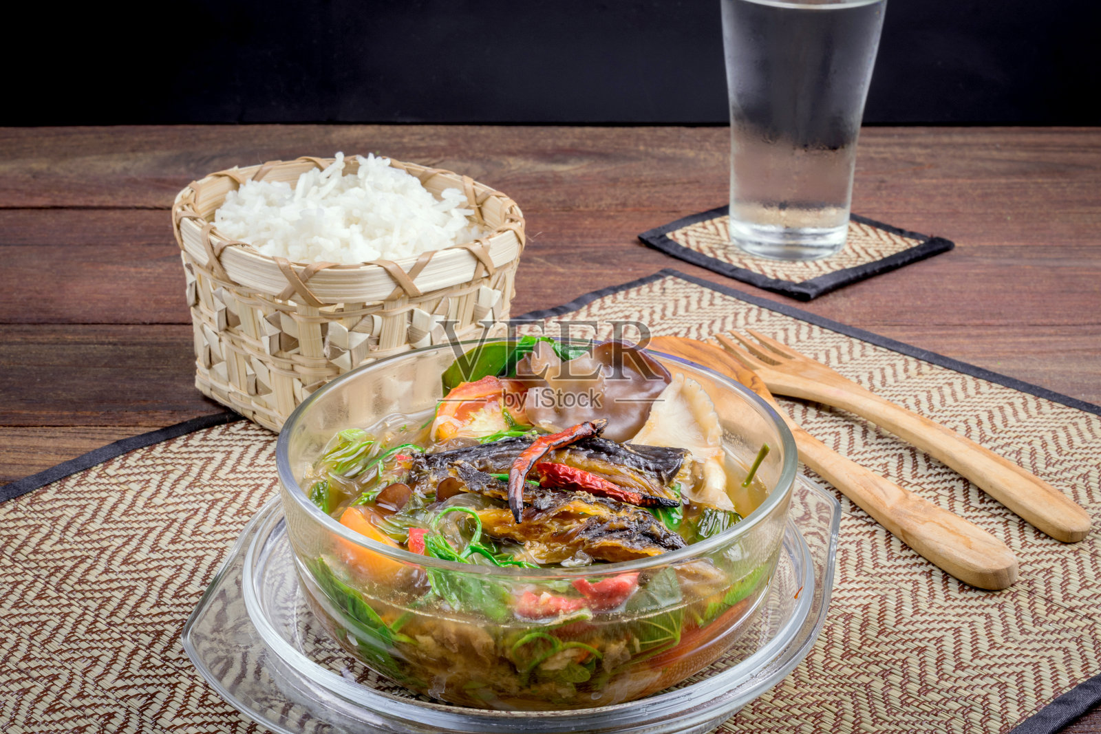 泰国北部的美食。照片摄影图片