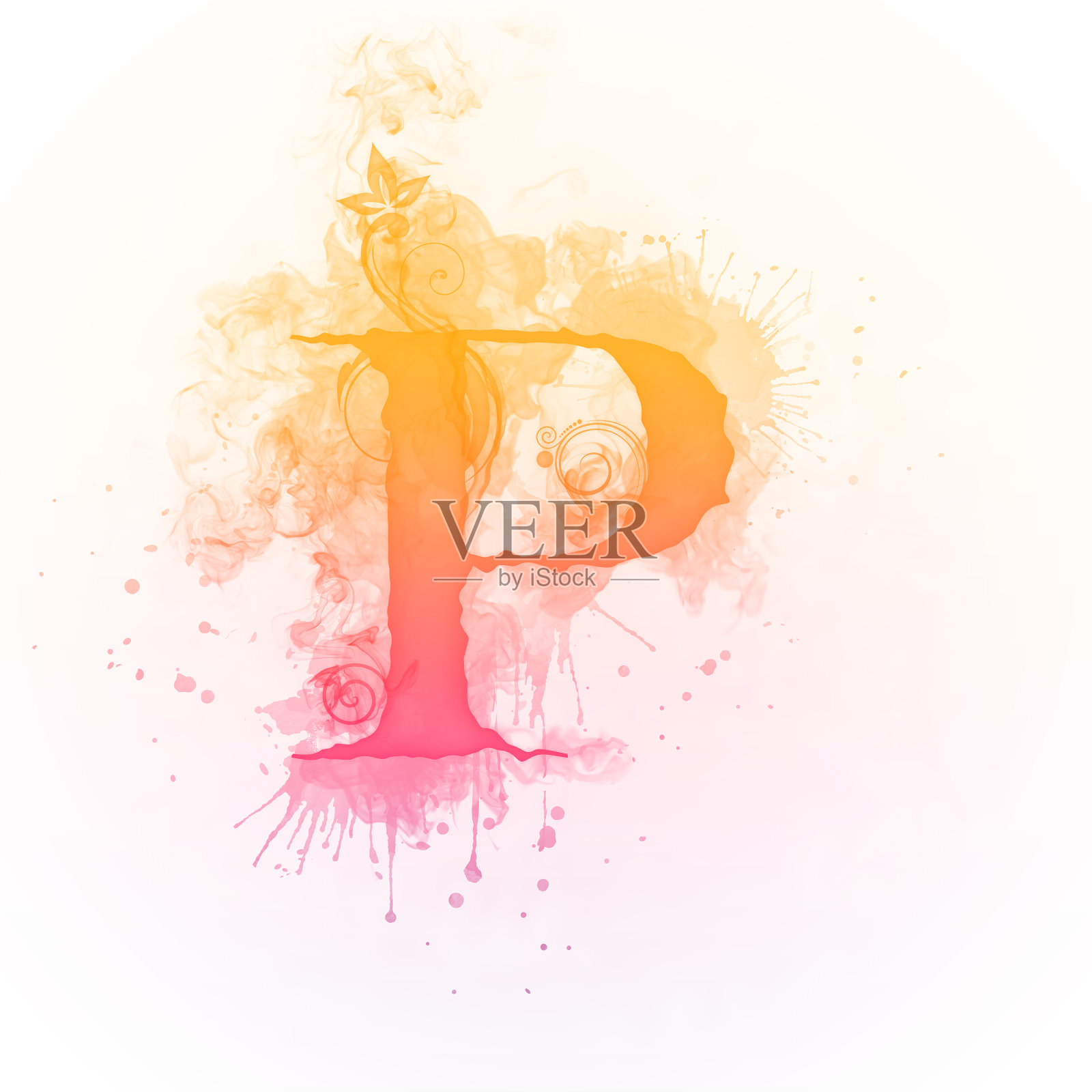 阳光漩涡字母P照片摄影图片