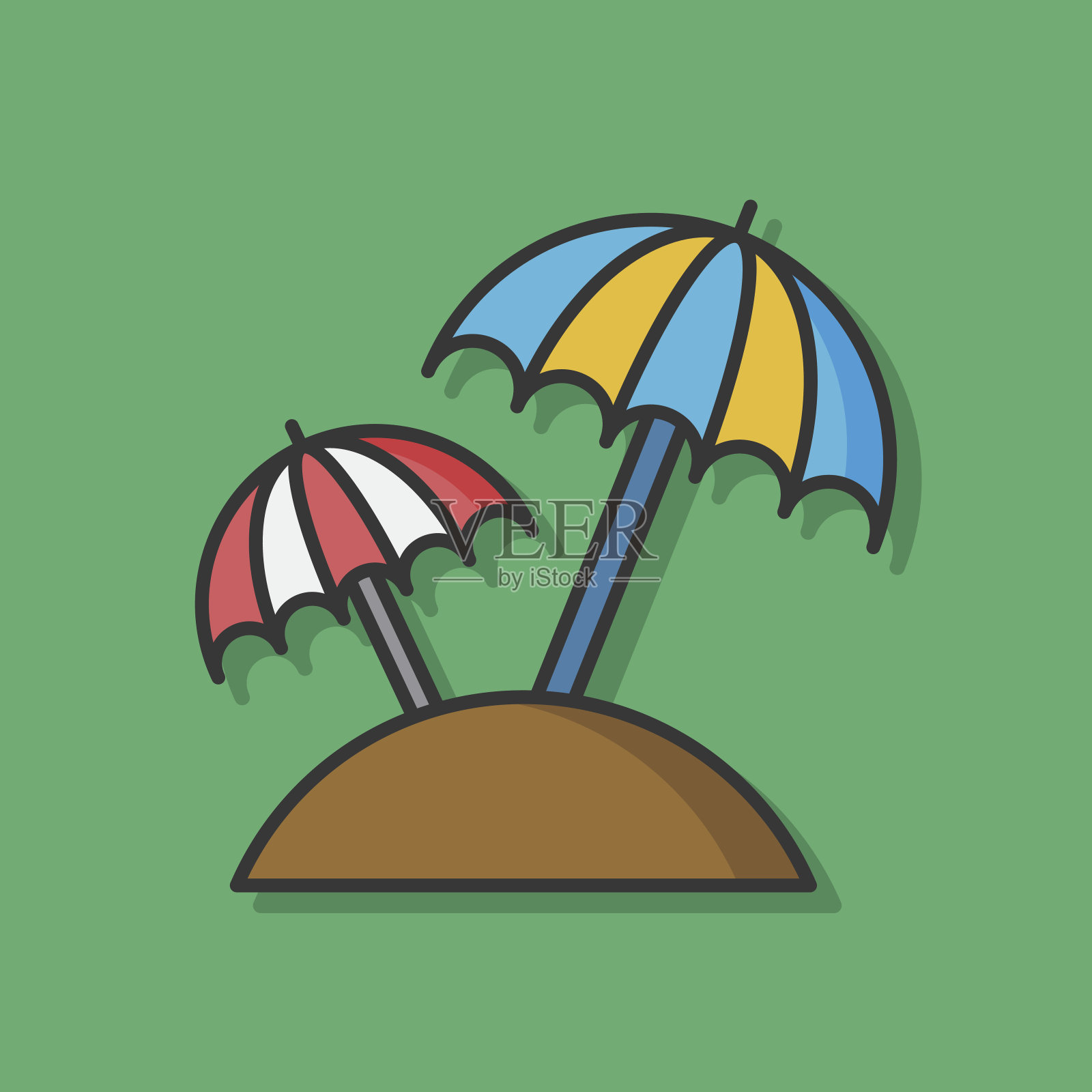 度假伞矢量图标插画图片素材
