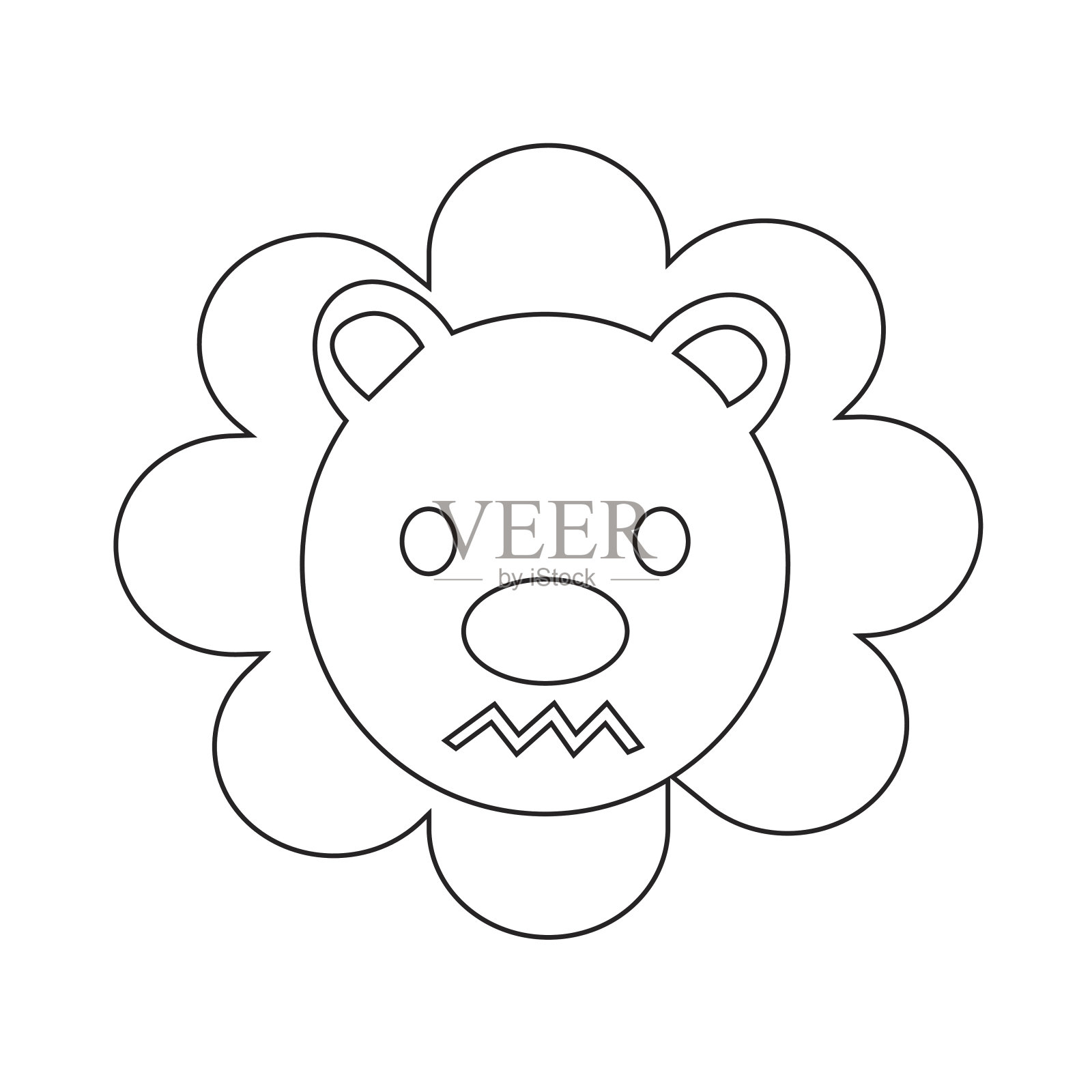 可爱的狮子情感图标插画标志设计设计元素图片