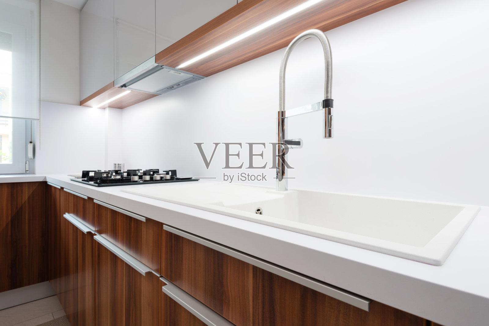 现代厨房内部照片摄影图片