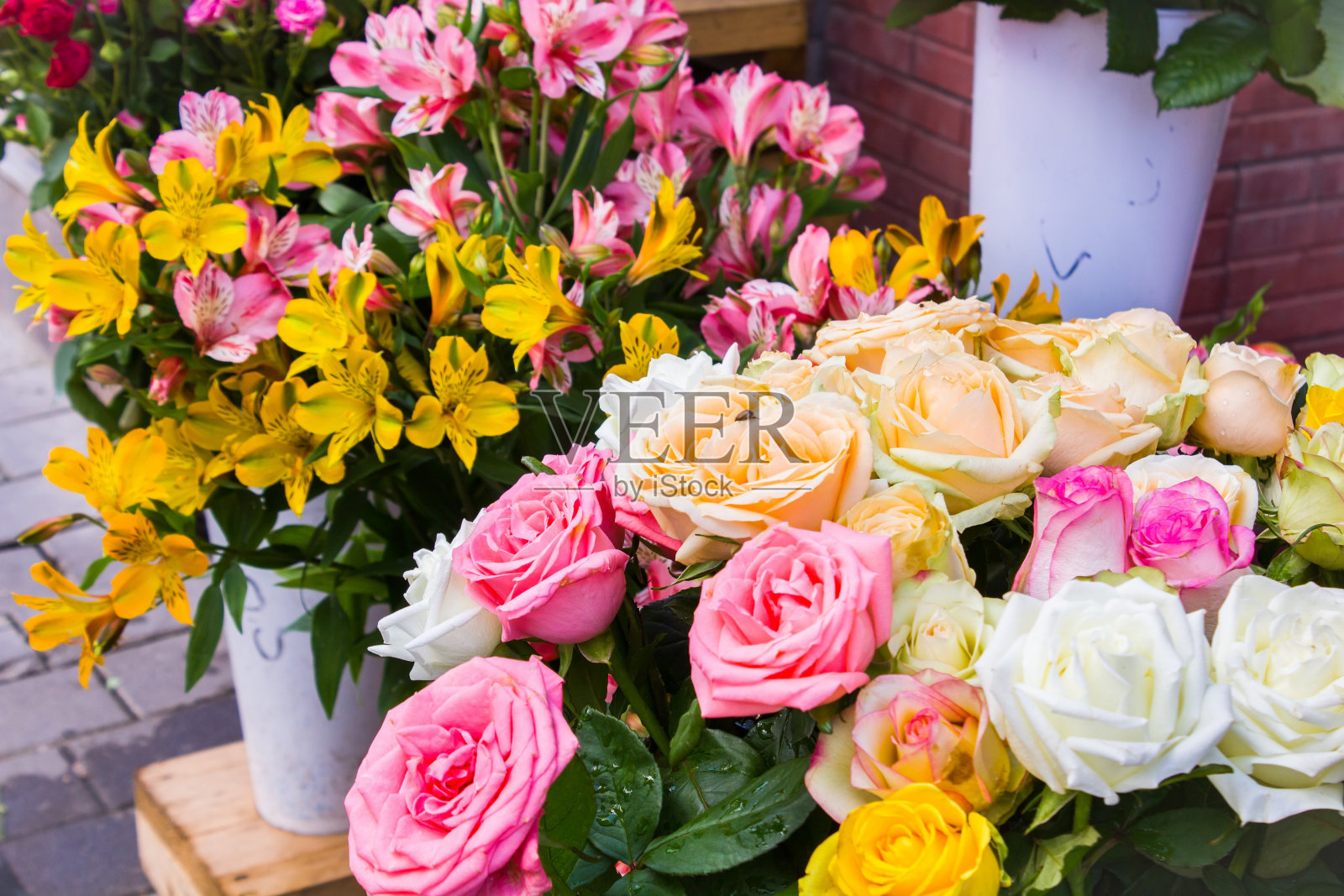 花卉市场的颜色照片摄影图片