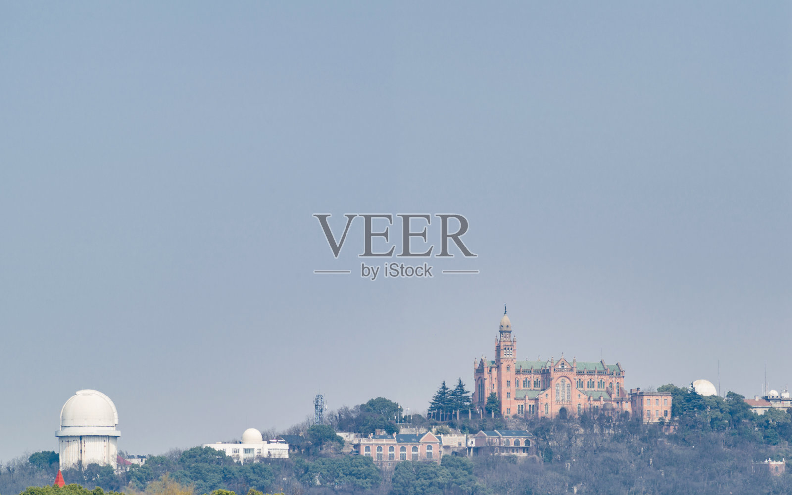 中国上海佘山的天主教会。照片摄影图片