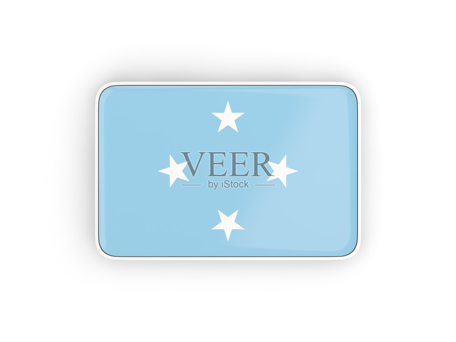 密克罗尼西亚国旗，长方形图标照片摄影图片