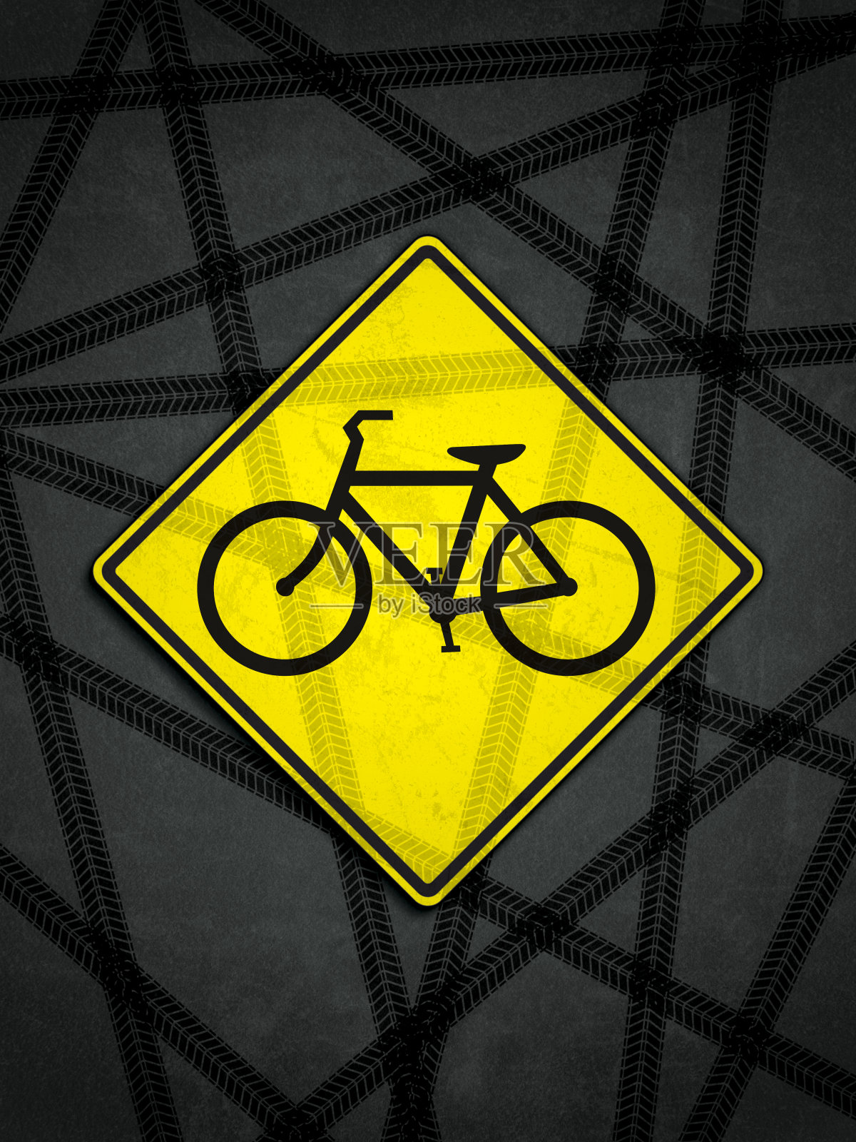 自行车标志和轨道插画图片素材