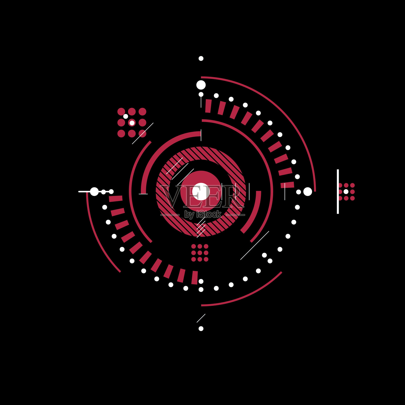 包豪斯艺术，装饰模块化矢量红色墙纸插画图片素材