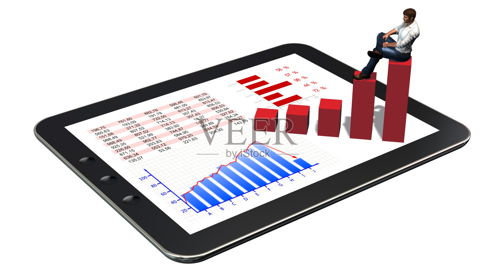 平板电脑图形与图表-业务统计概念照片摄影图片